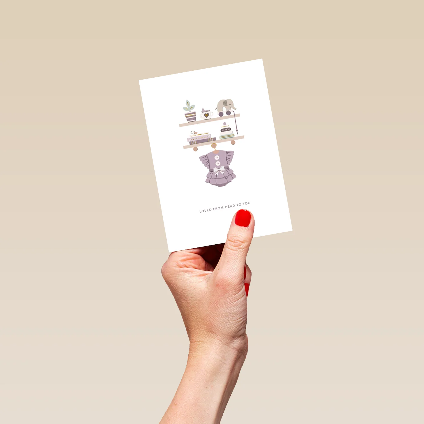 Personalised 'Loved from Head to Toe' New Baby Girl Birth Congratulations Card - Image 4