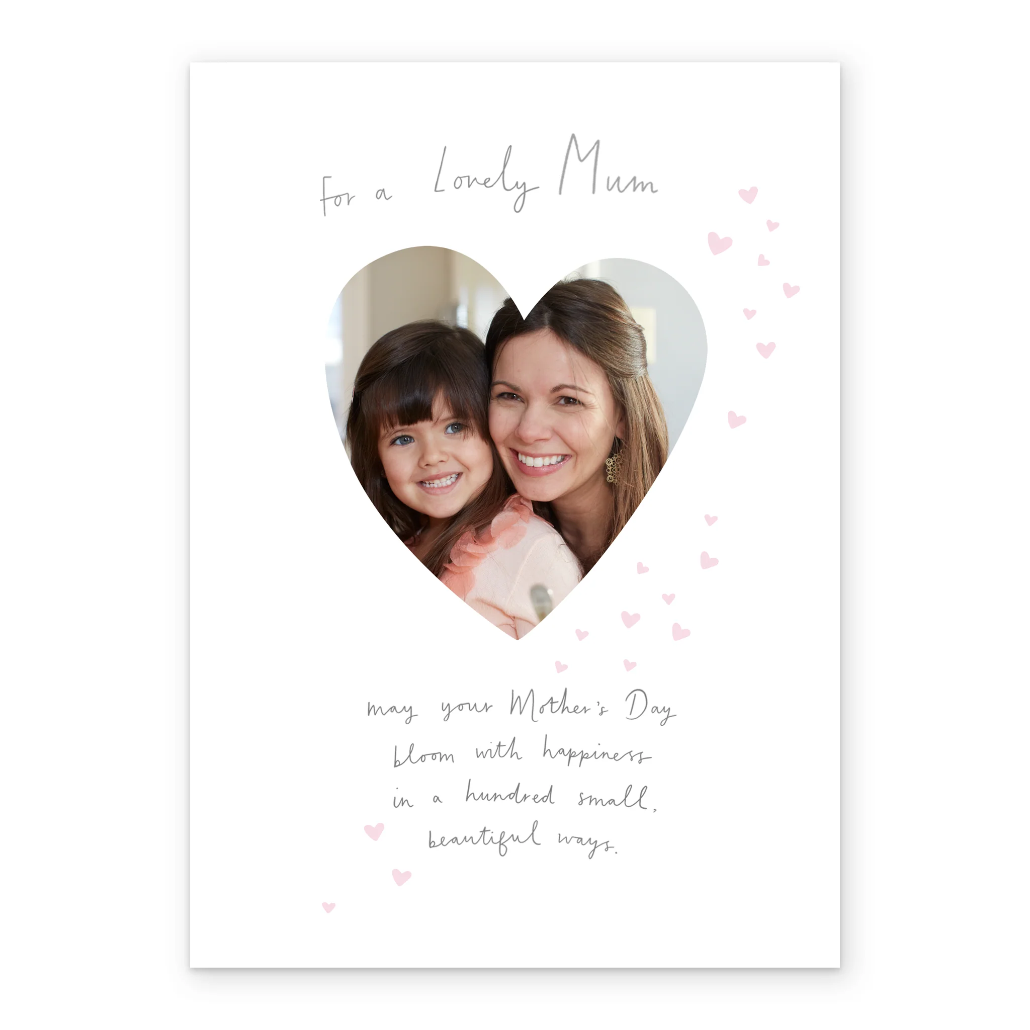 Personalised Lovely Heart Mother's Day Photo Upload Card For Mum - Image 2