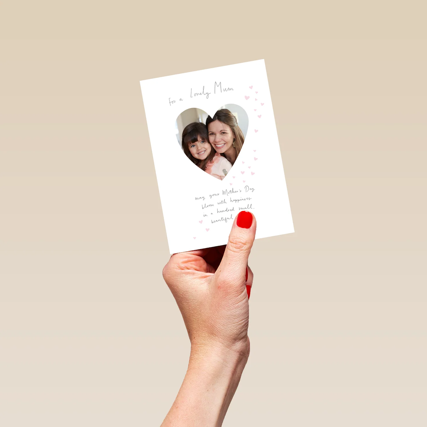 Personalised Lovely Heart Mother's Day Photo Upload Card For Mum - Image 4