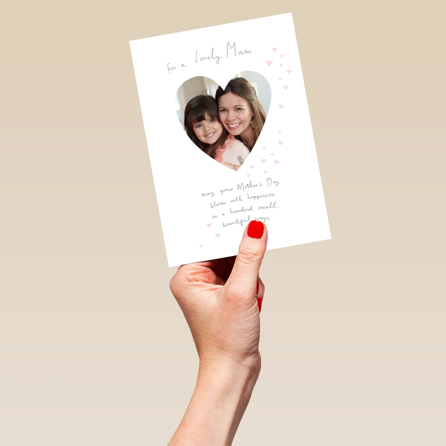 Personalised Lovely Heart Mother's Day Photo Upload Card For Mum - Image 5