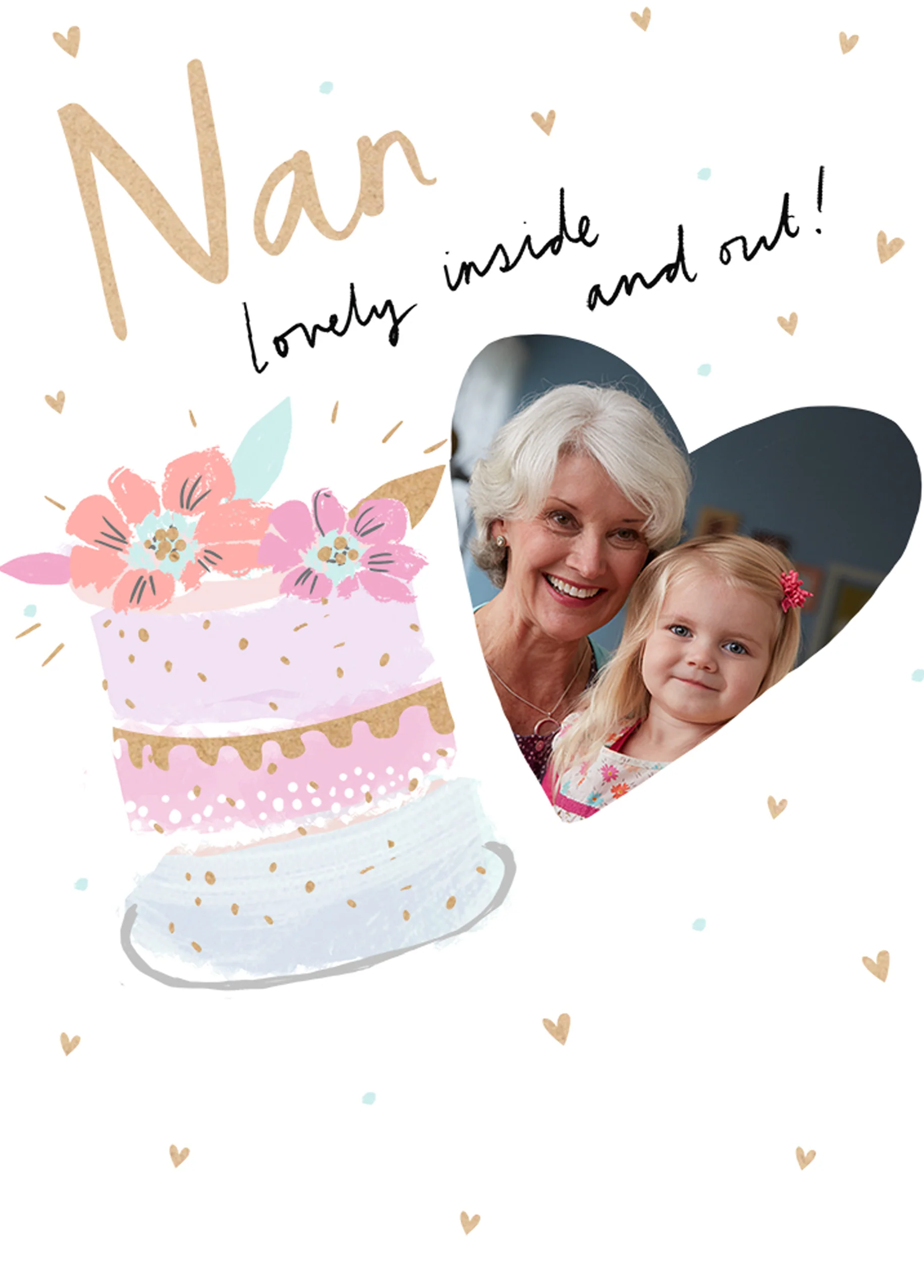 Personalised Lovely Inside And Out Photo Birthday Card For Nan