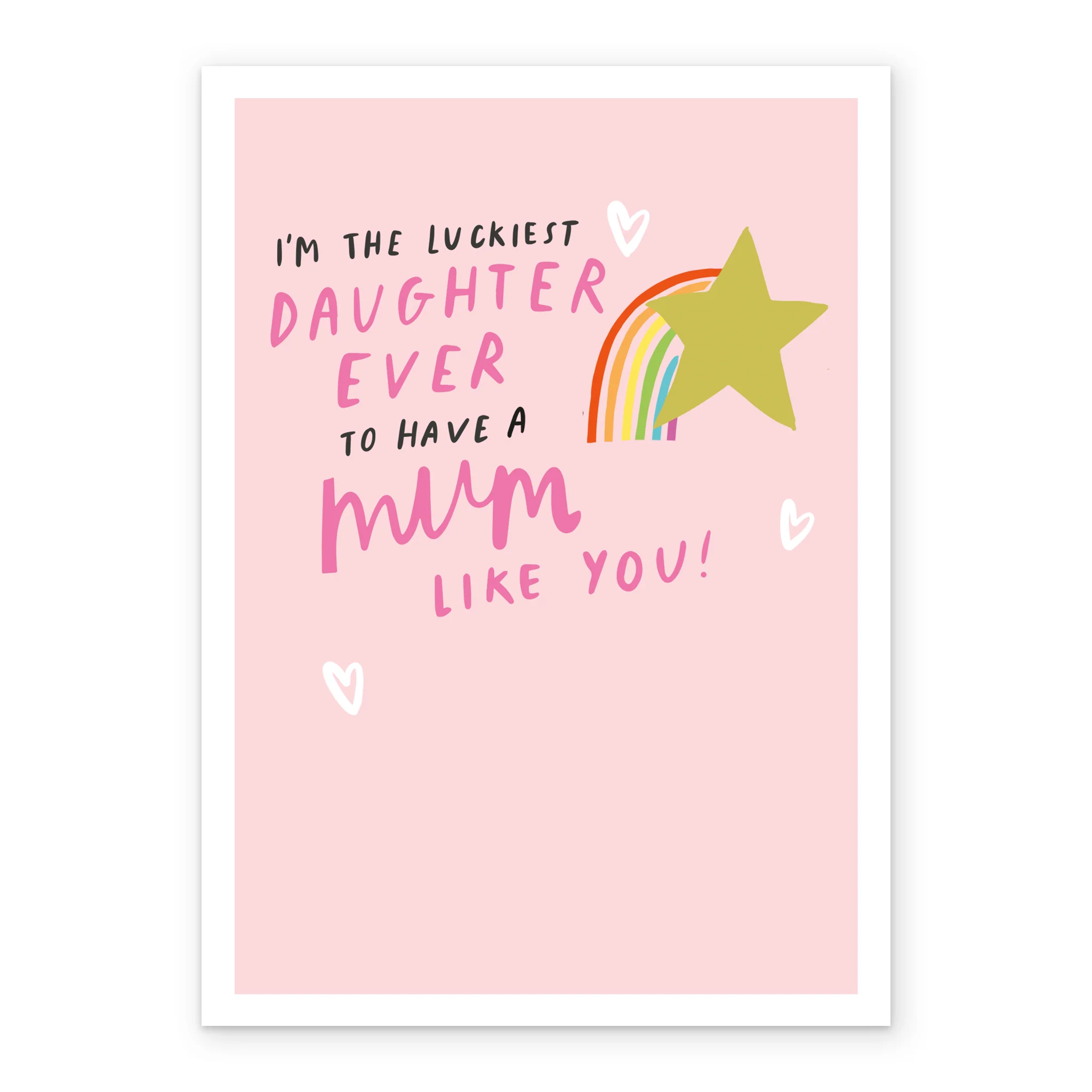 Personalised Luckiest Daughter Mother's Day Card For Mum - Image 2