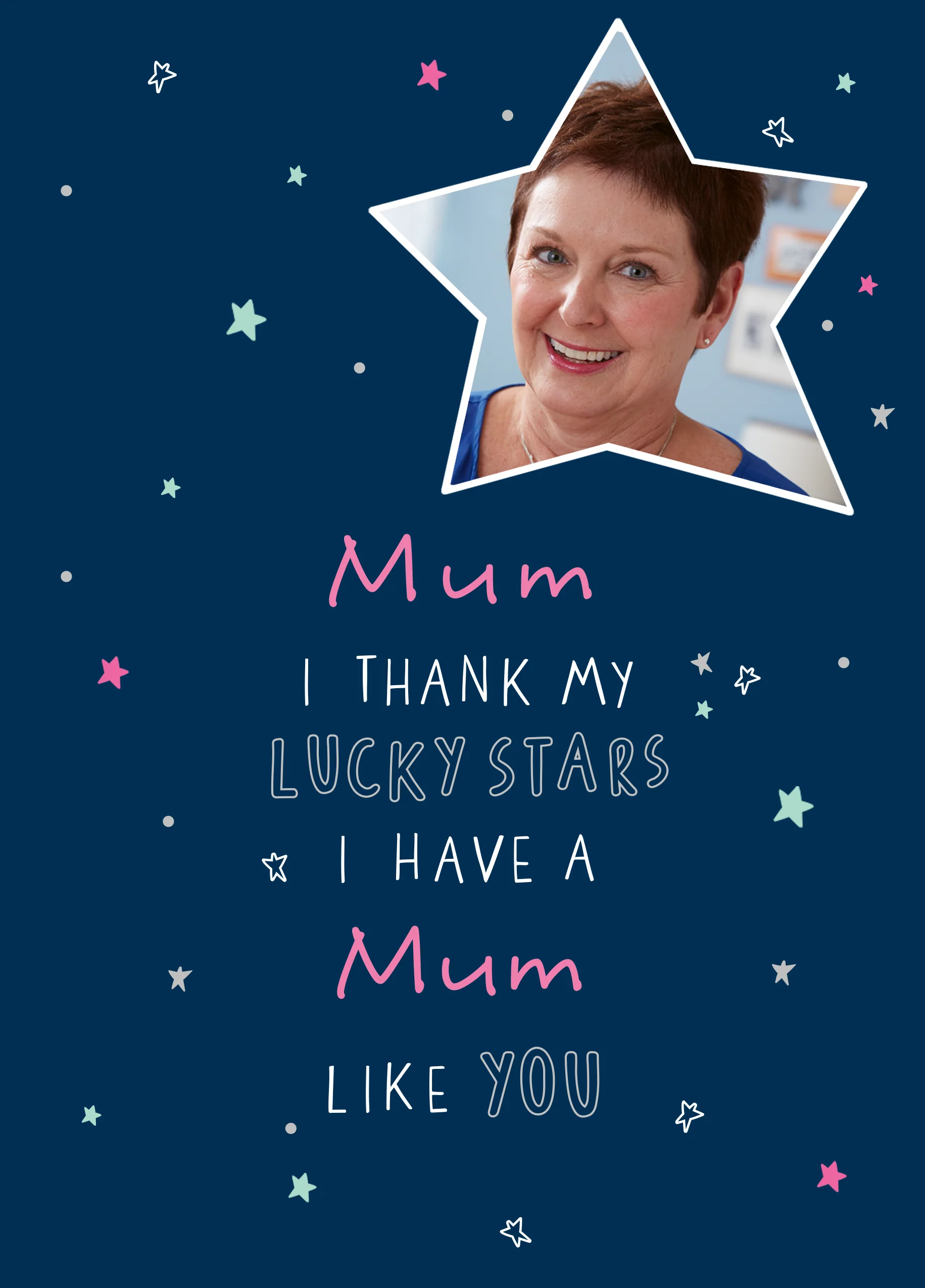Personalised Lucky Stars Mother's Day Photo Upload Card For Mum