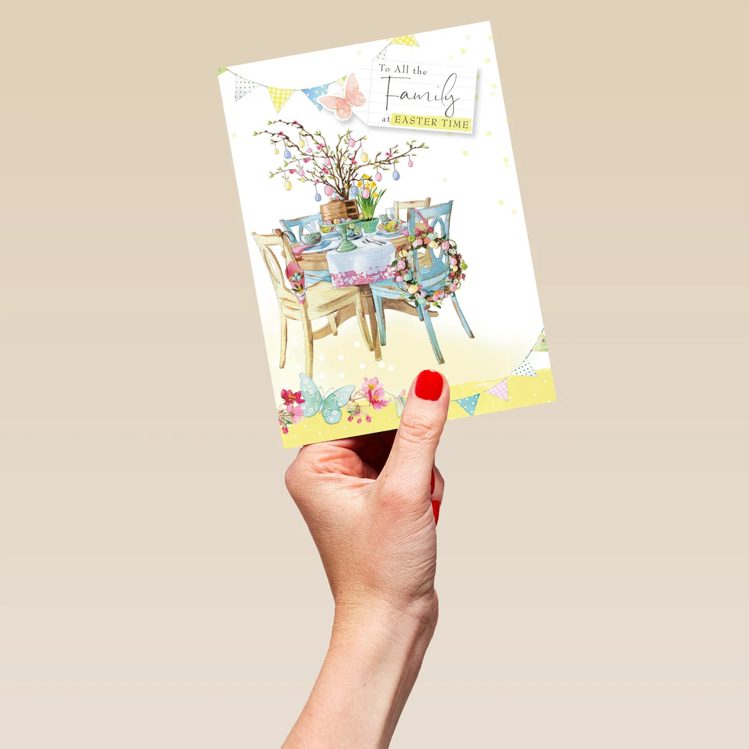 Personalised Lucy Cromwell Decorated Party Table Easter Card - Image 5