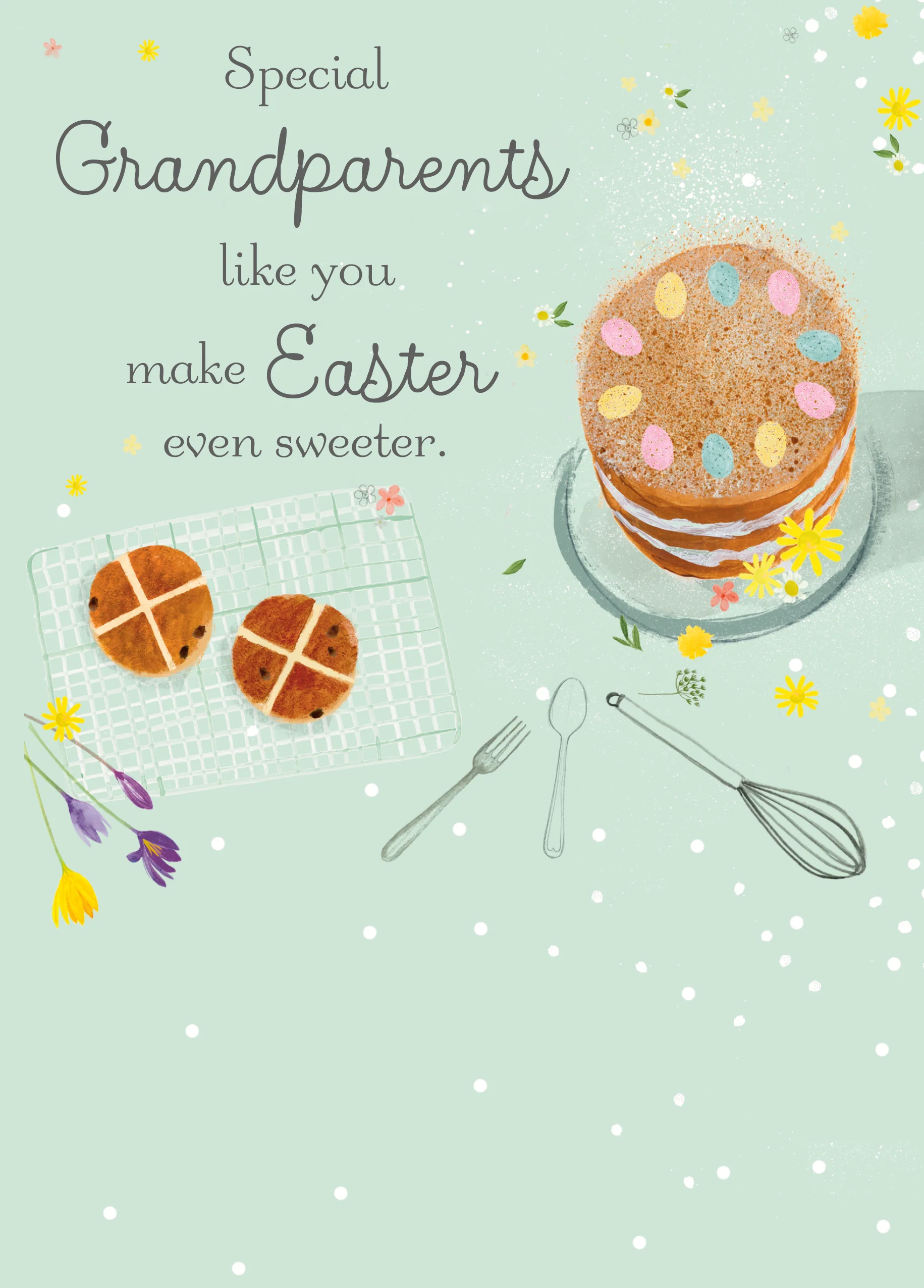 Personalised Lucy Cromwell Simnel Cake Easter Card for Grandparents