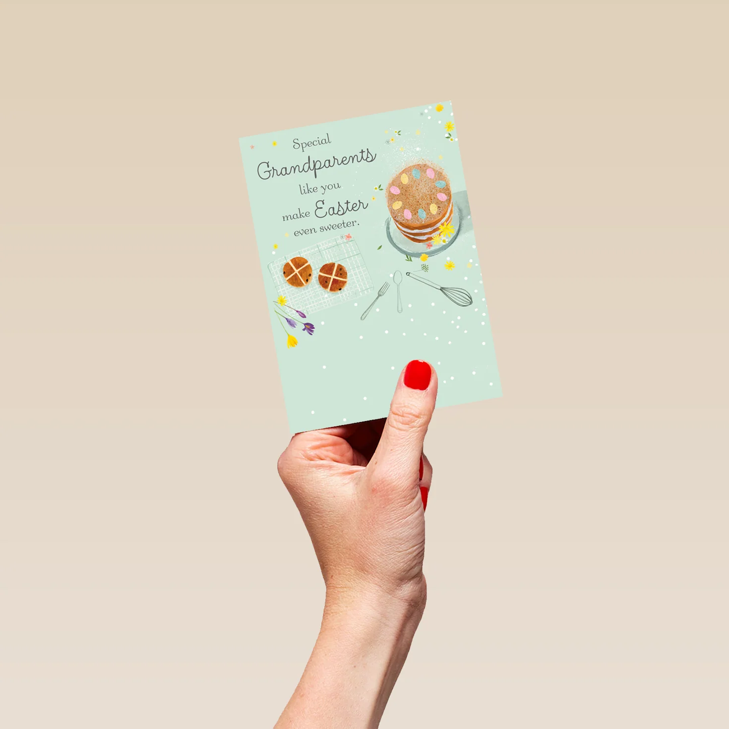 Personalised Lucy Cromwell Simnel Cake Easter Card for Grandparents - Image 4
