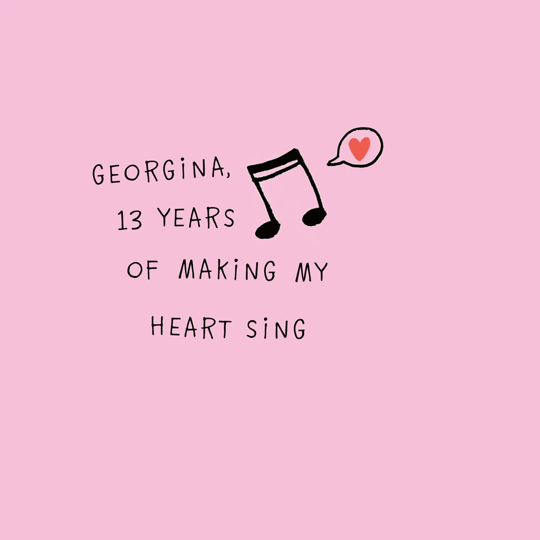 Personalised Make My Heart Sing Anniversary Card