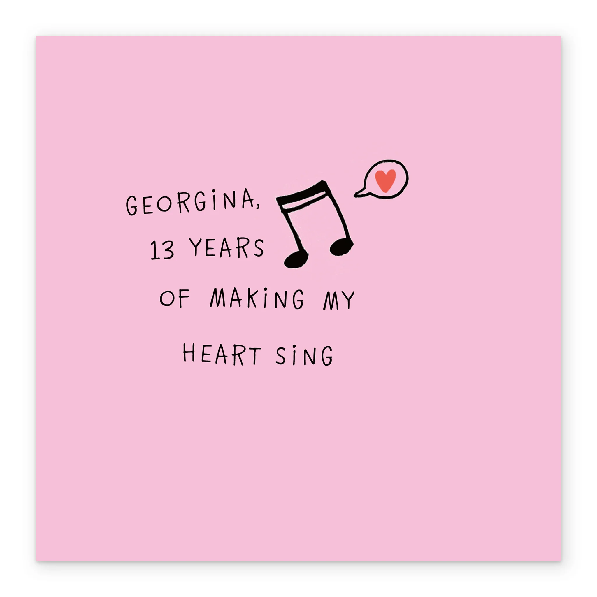 Personalised Make My Heart Sing Anniversary Card - Image 2