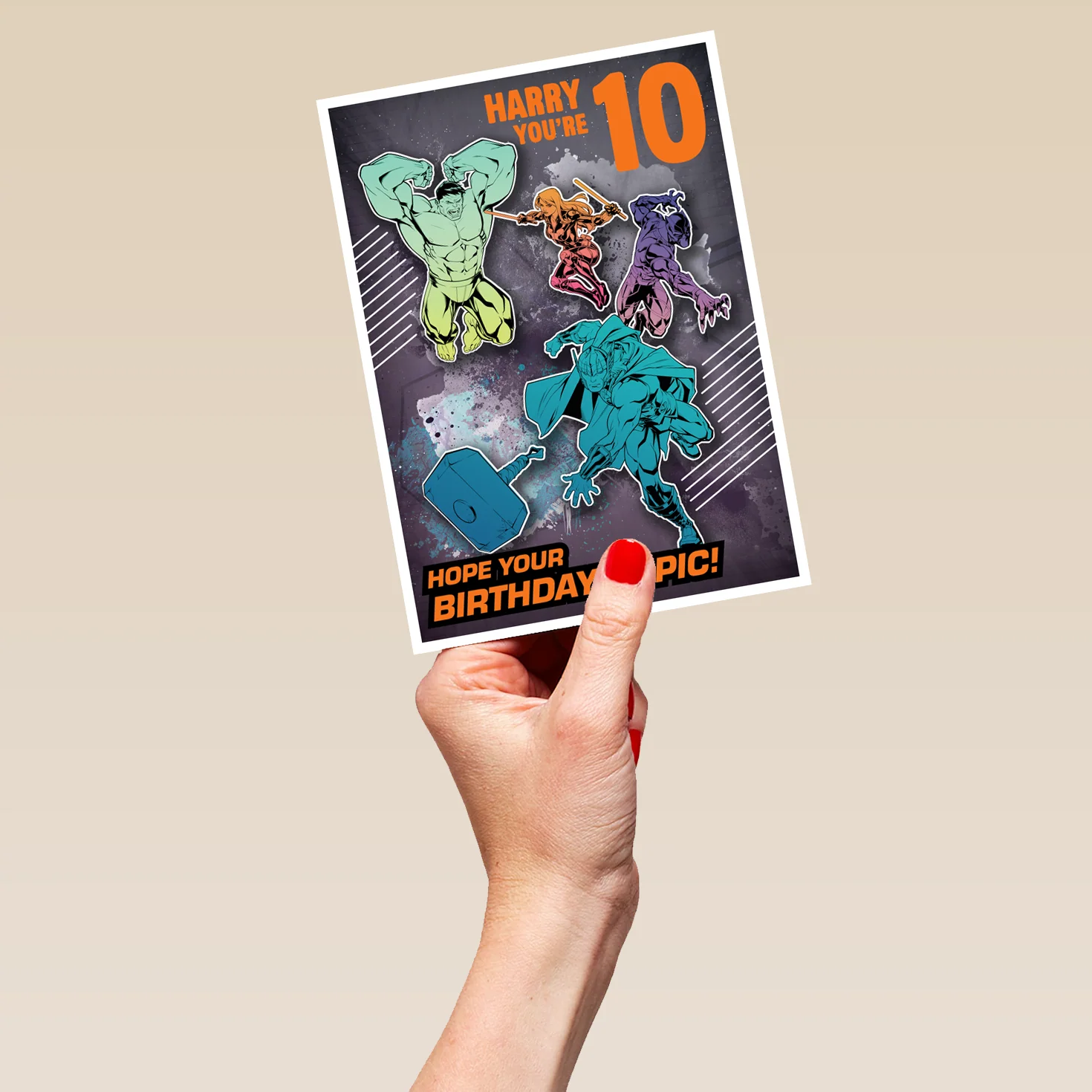 Personalised MARVEL Avengers Age 10th Birthday Card - Image 5