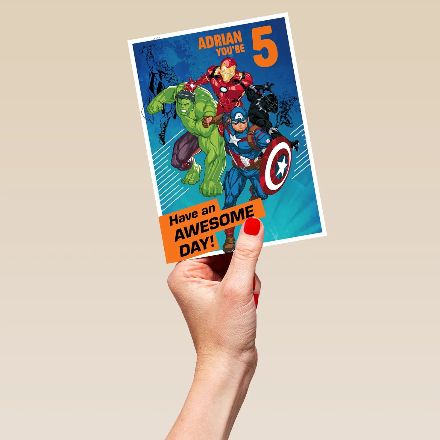 Personalised MARVEL Avengers Age 5th Birthday Card - Image 5