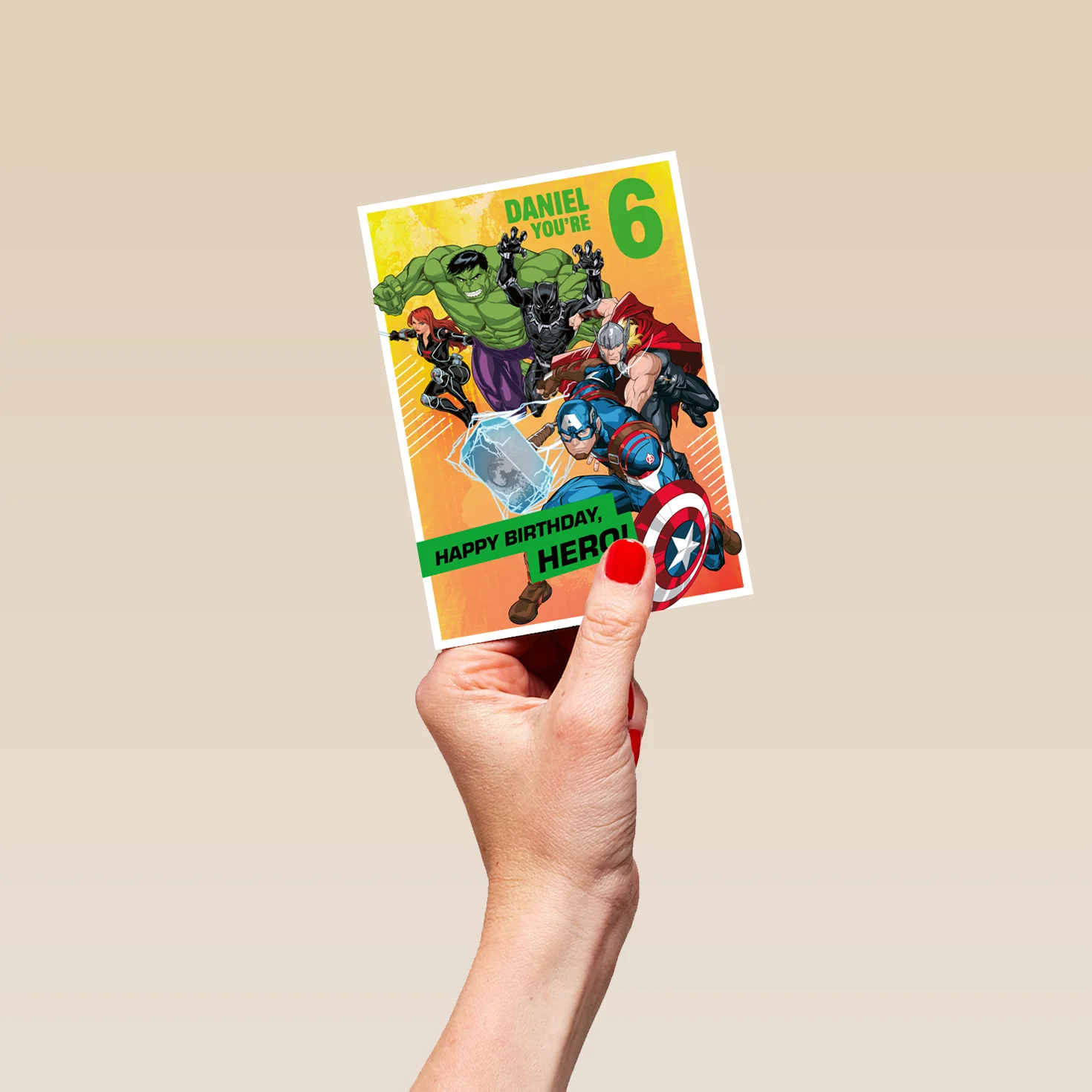 Personalised MARVEL Avengers Age 6th Birthday Card - Image 4