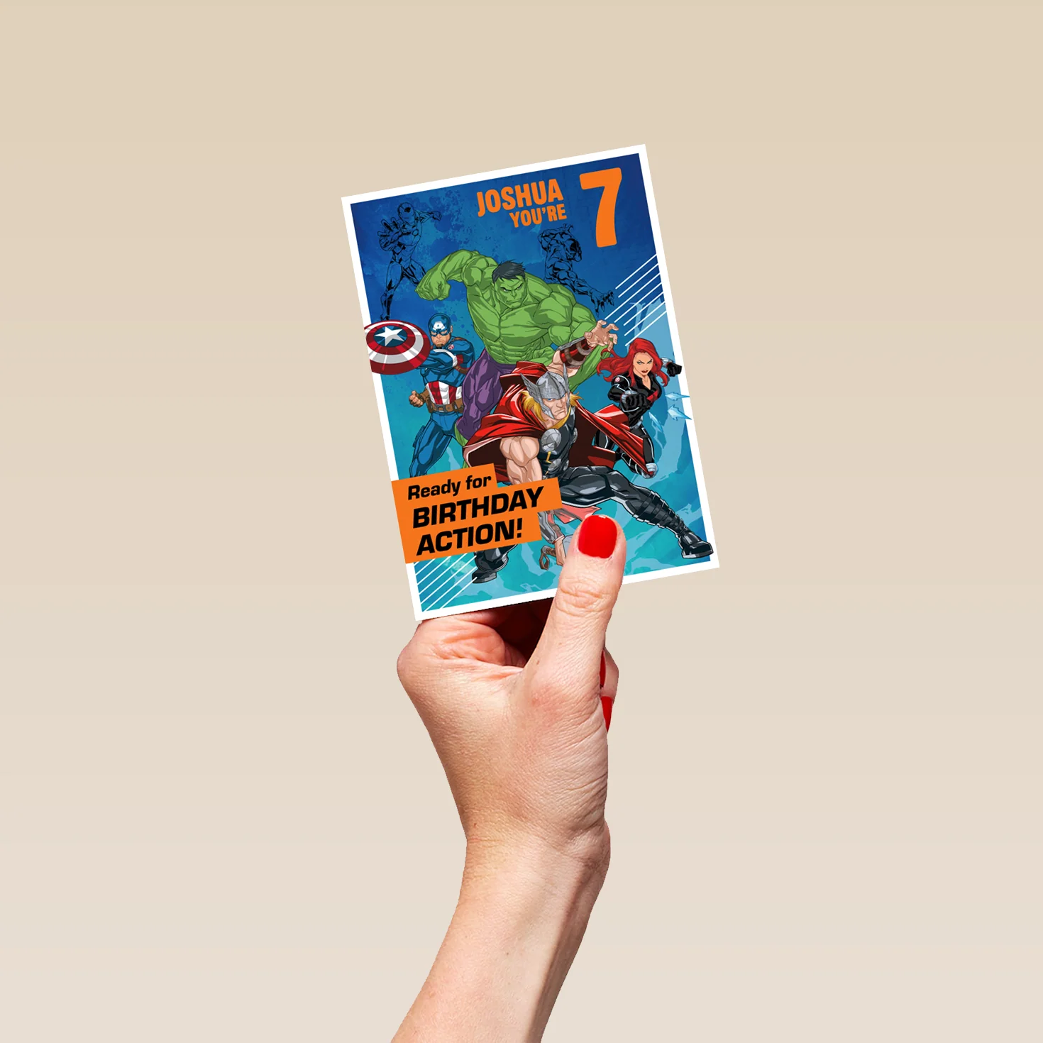 Personalised MARVEL Avengers Age 7th Birthday Card - Image 4