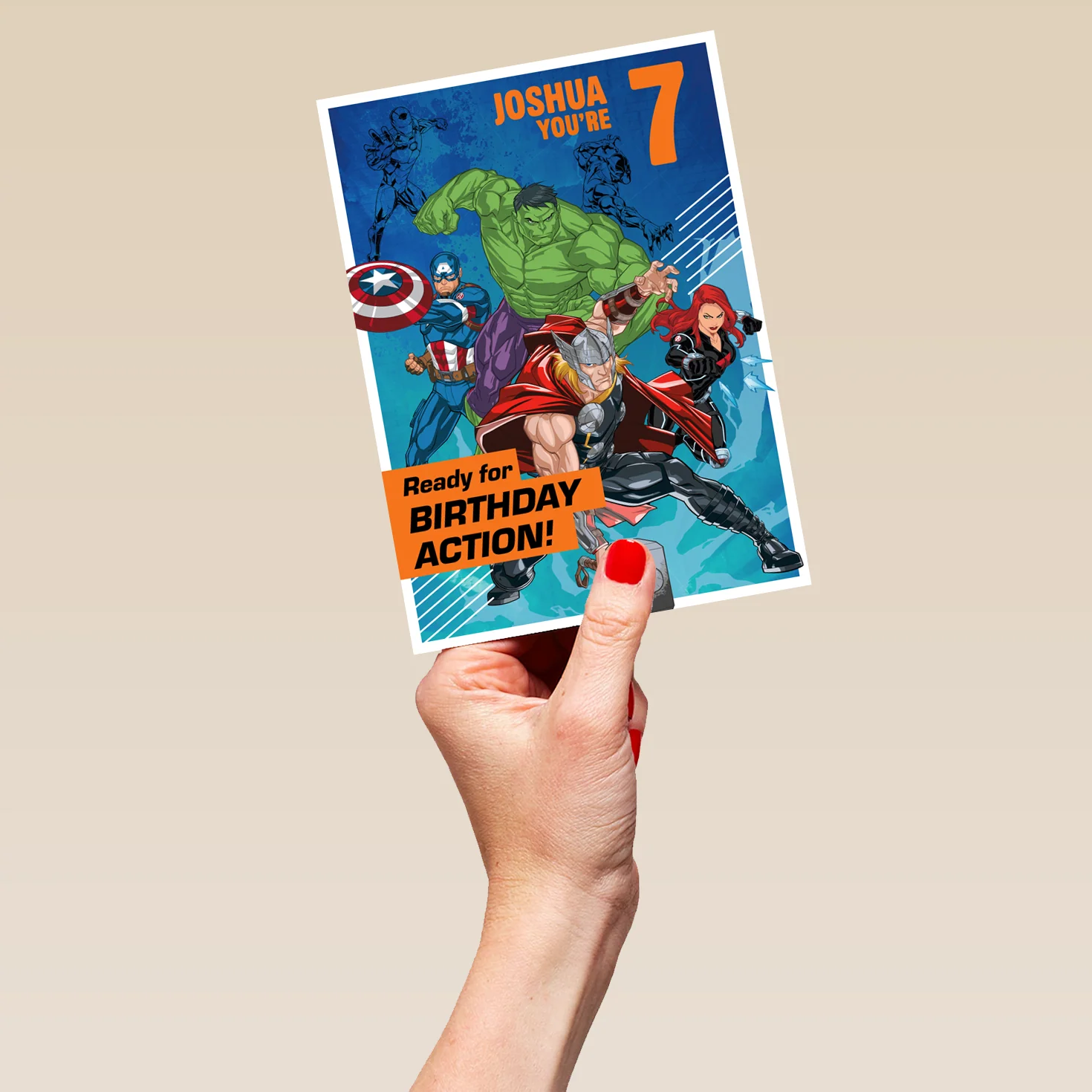 Personalised MARVEL Avengers Age 7th Birthday Card - Image 5