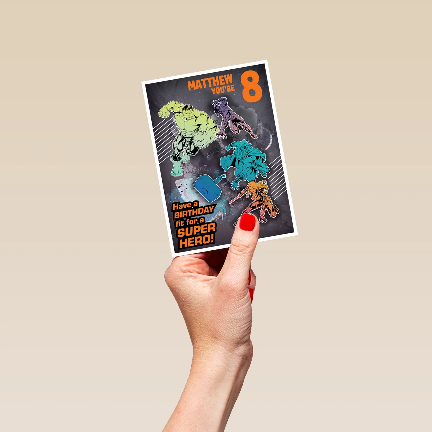 Personalised MARVEL Avengers Age 8th Birthday Card - Image 4