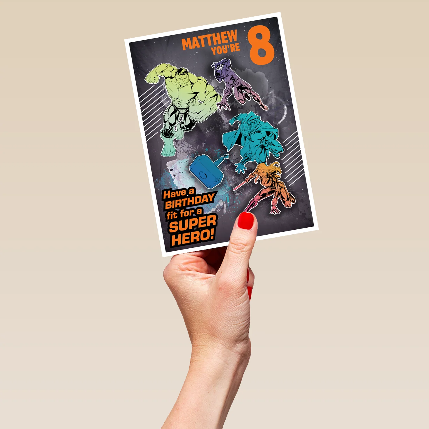 Personalised MARVEL Avengers Age 8th Birthday Card - Image 5