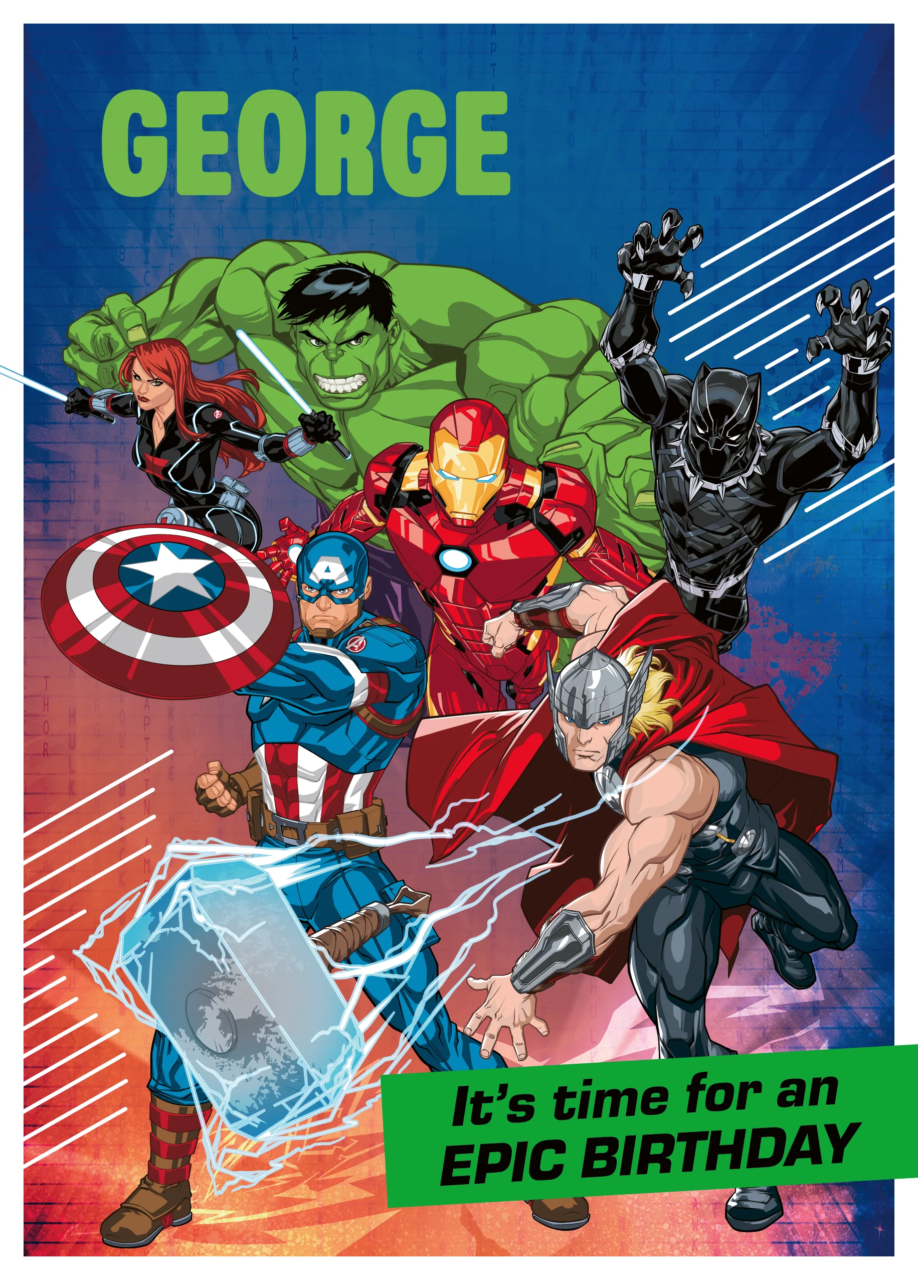 Personalised MARVEL Avengers Assemble Birthday Card