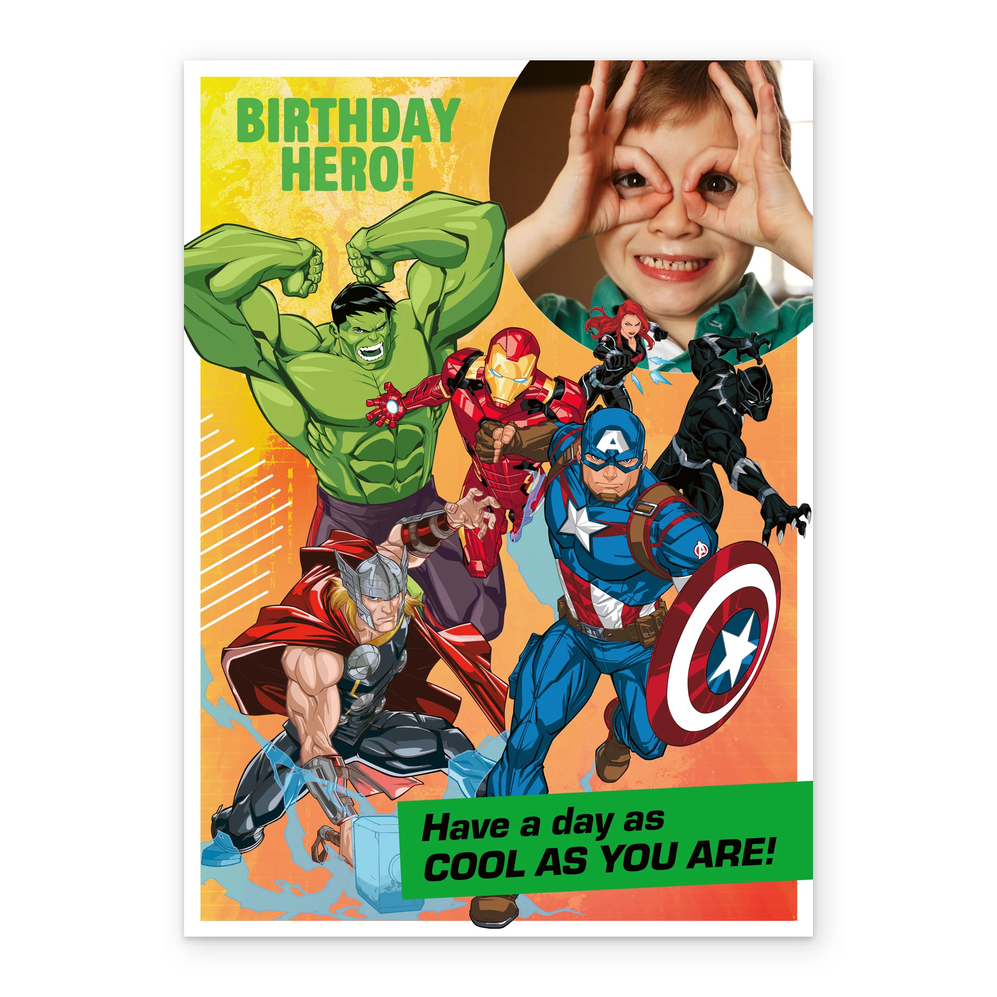 Personalised MARVEL Avengers Hero Photo Upload Birthday Card - Image 2