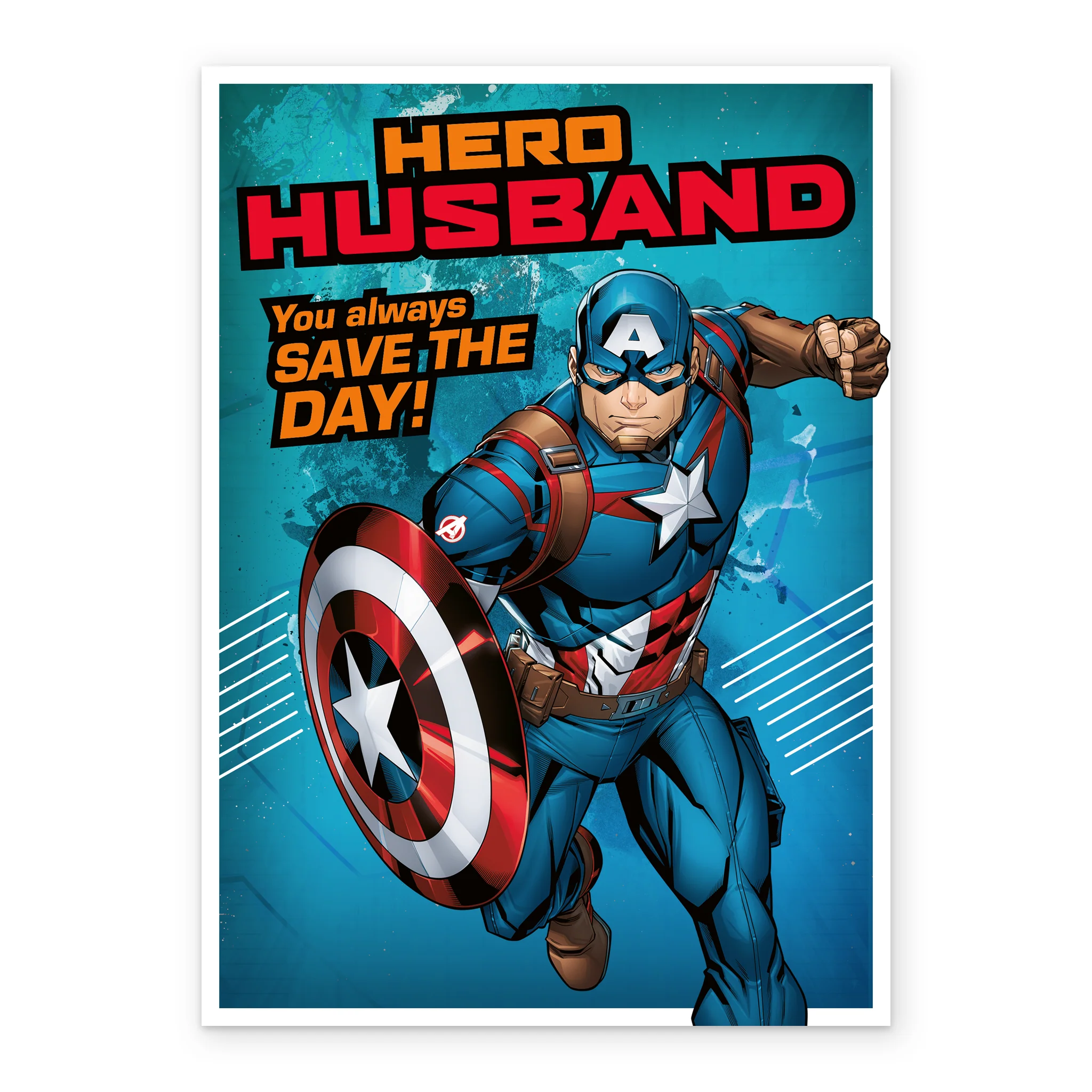 Personalised MARVEL Captain America Birthday Card For Husband - Image 2