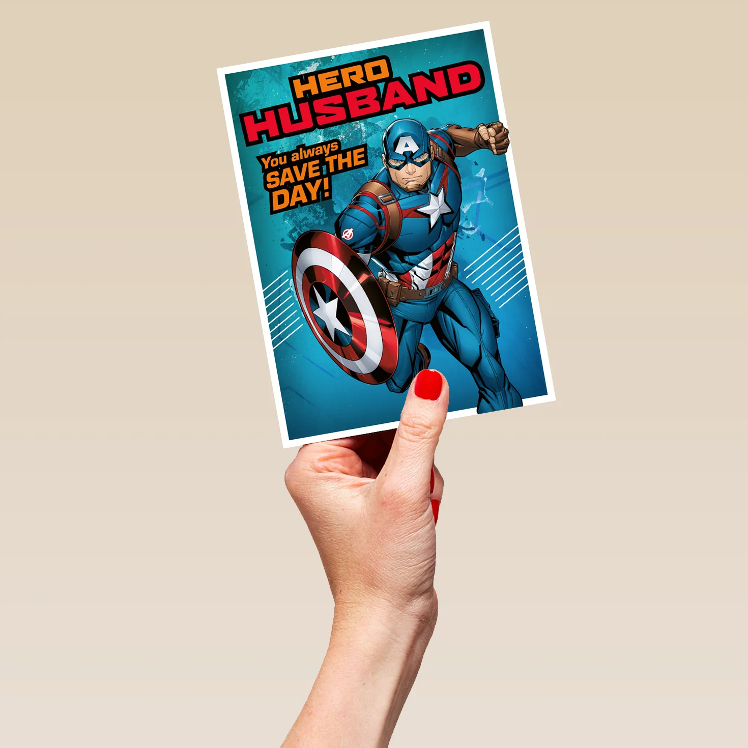 Personalised MARVEL Captain America Birthday Card For Husband - Image 5