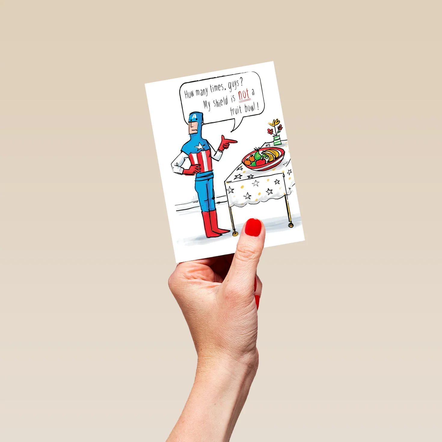 Personalised Marvel Captain America Not Fruit Bowl Birthday Card - Image 4