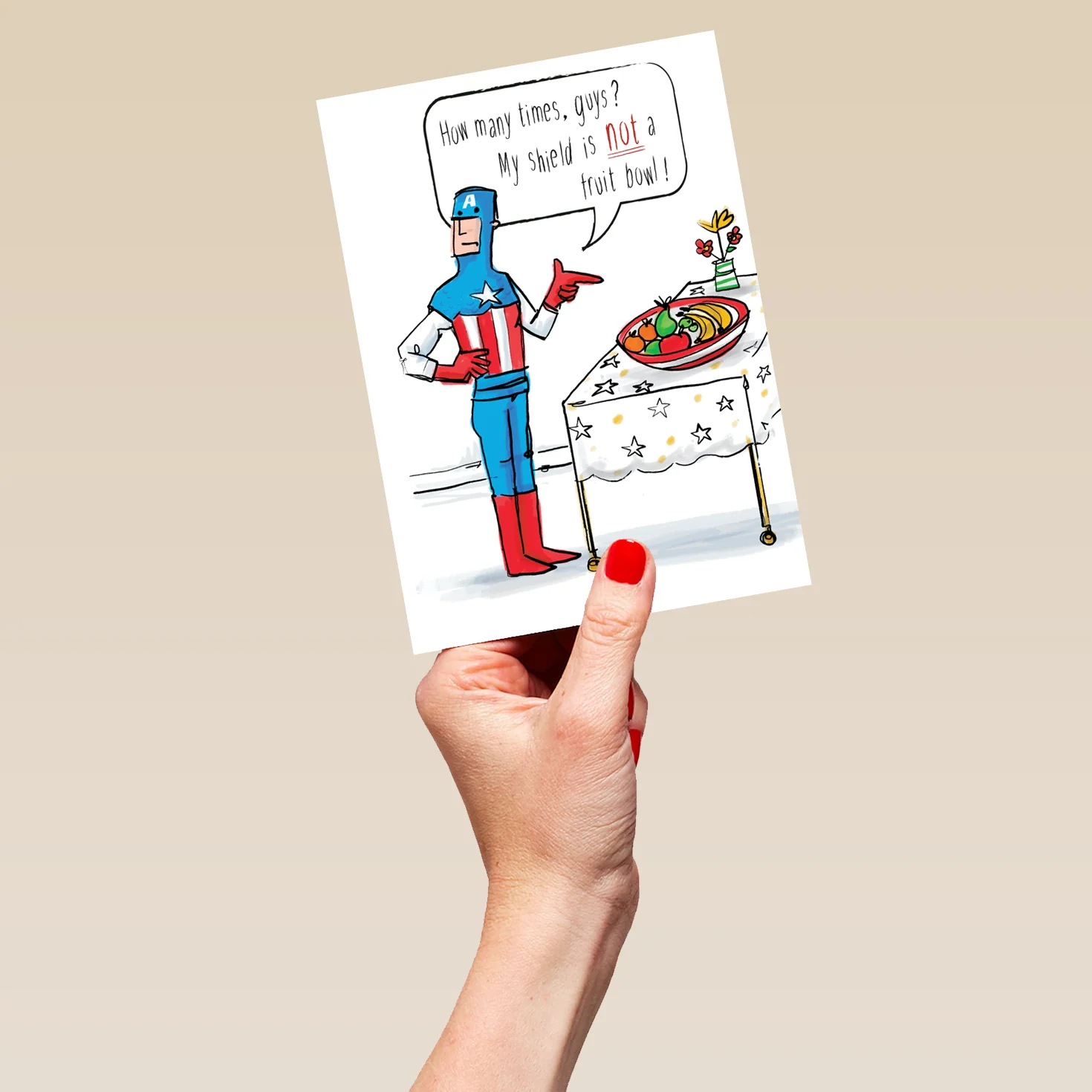 Personalised Marvel Captain America Not Fruit Bowl Birthday Card - Image 5