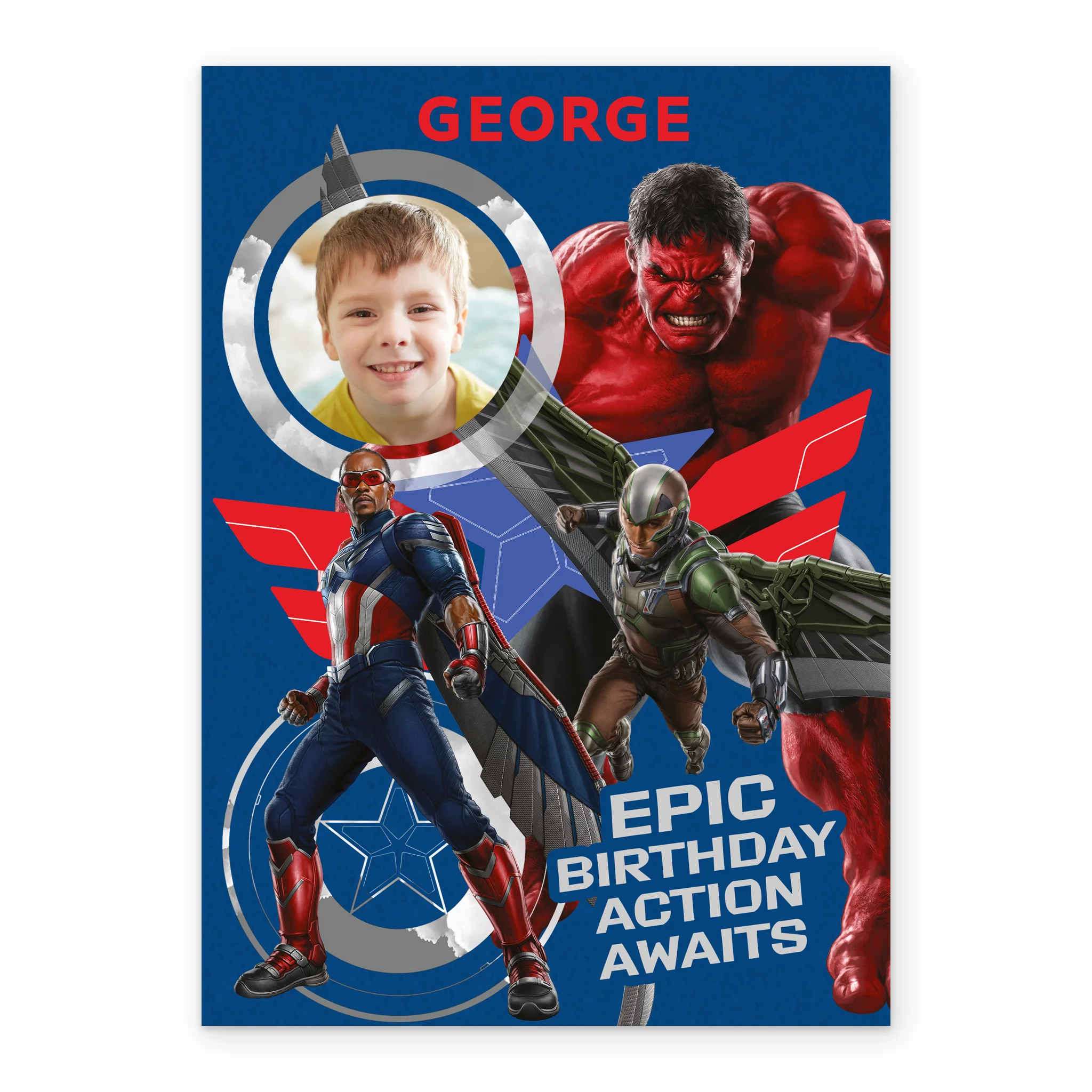 Personalised MARVEL Captain America, Red Hulk & Falcon Birthday Card - Image 2