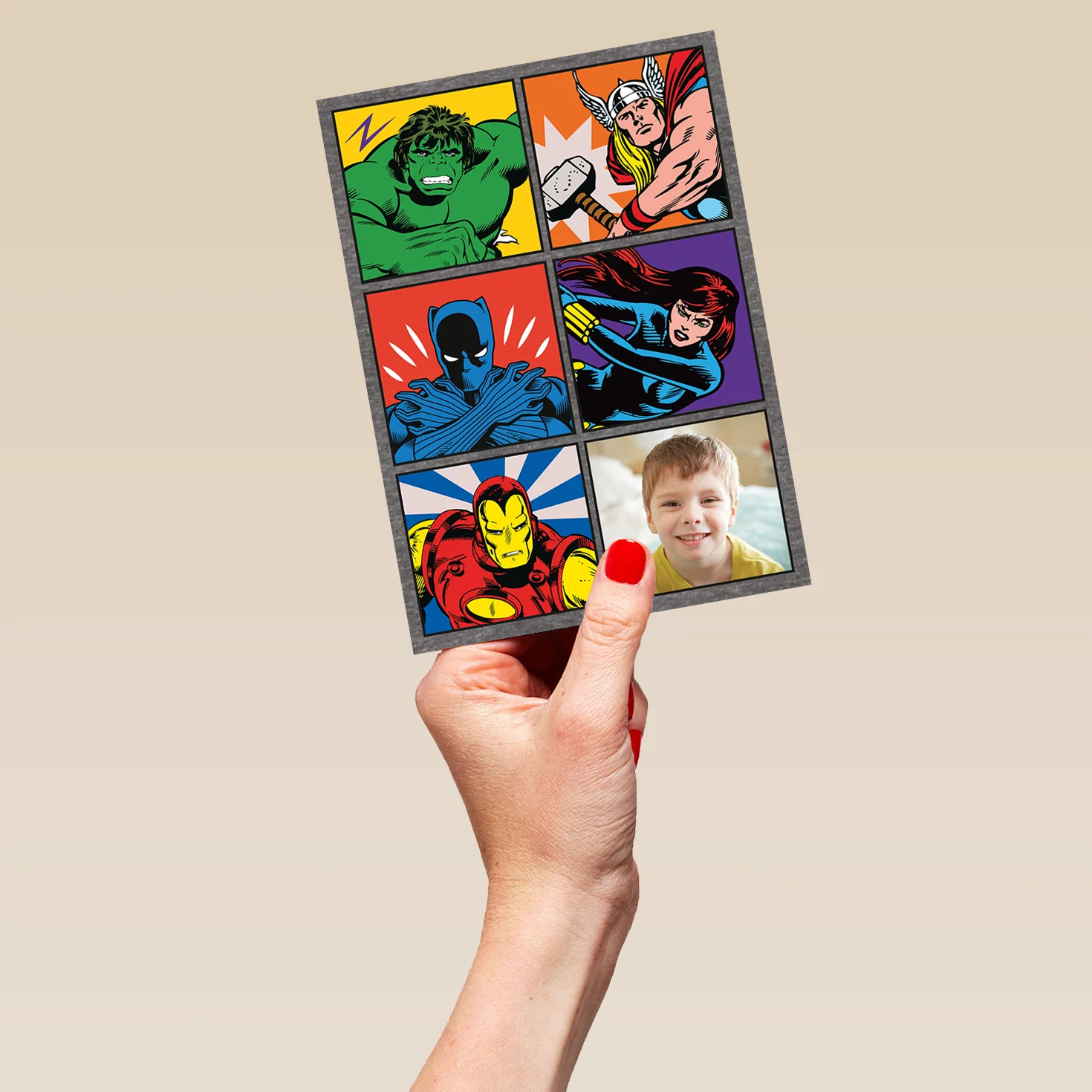Personalised Marvel Comics Photo Superheroes Birthday Card - Image 5