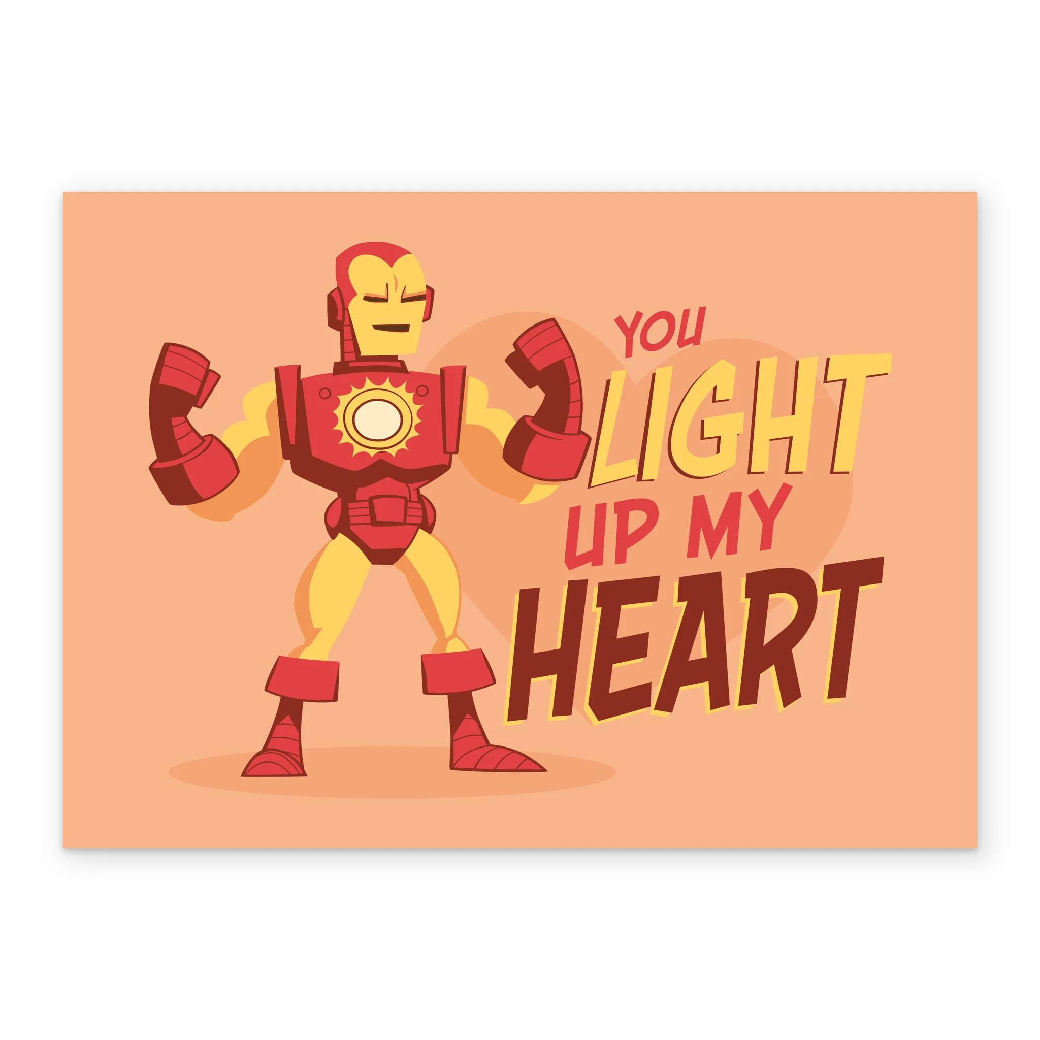 Personalised MARVEL Iron-Man 'You Light Up My Heart' Valentine's Day Card - Image 2
