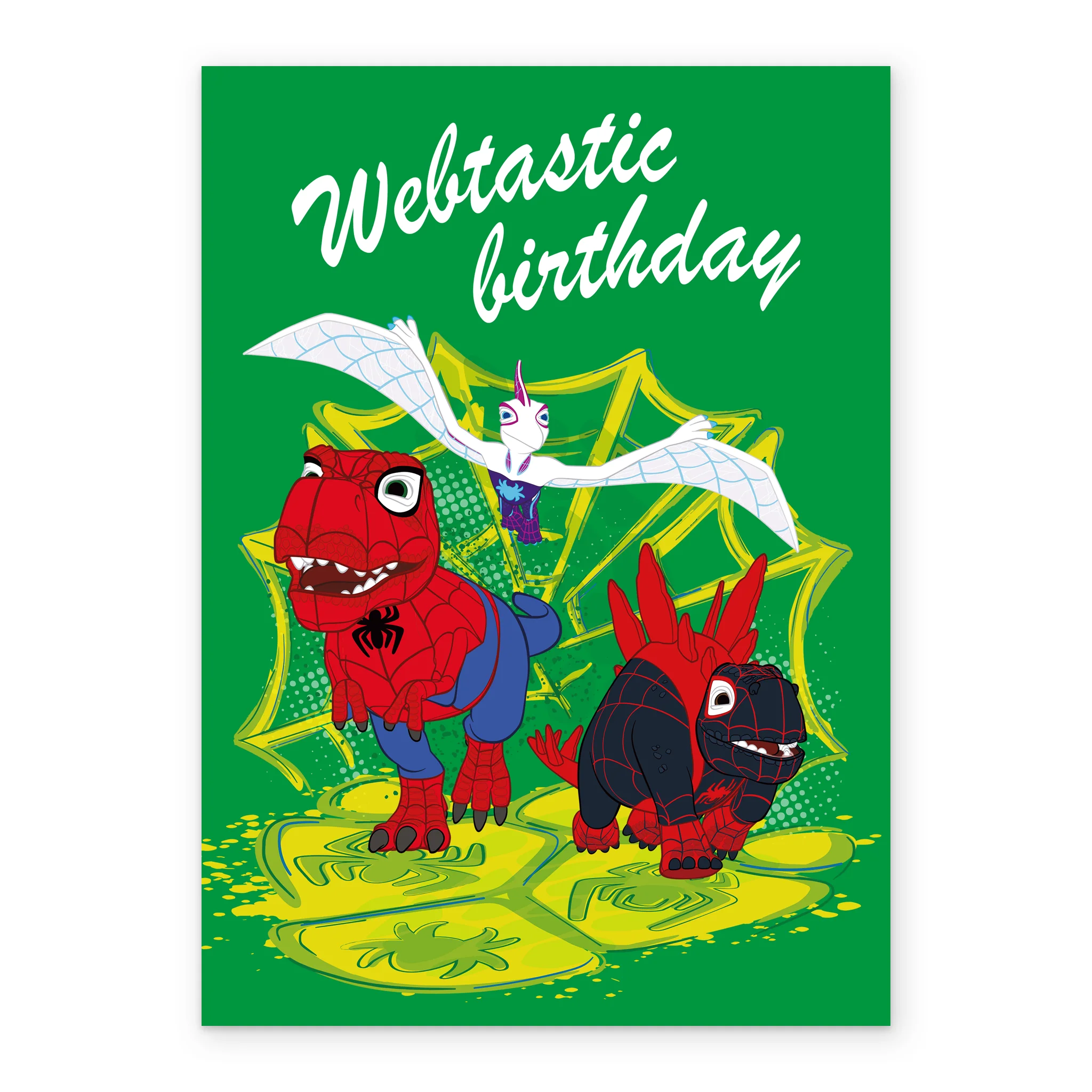 Personalised MARVEL Spider-Man Dinosaurs Kids Birthday Card - Image 2