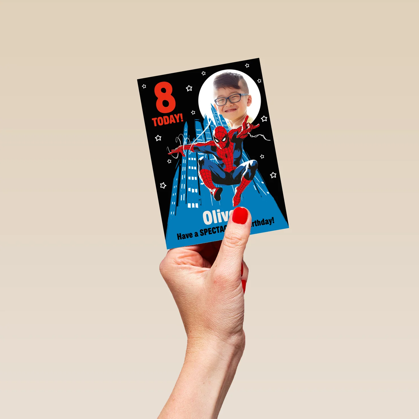 Personalised MARVEL Spider-Man Photo Upload Birthday Card - Image 4