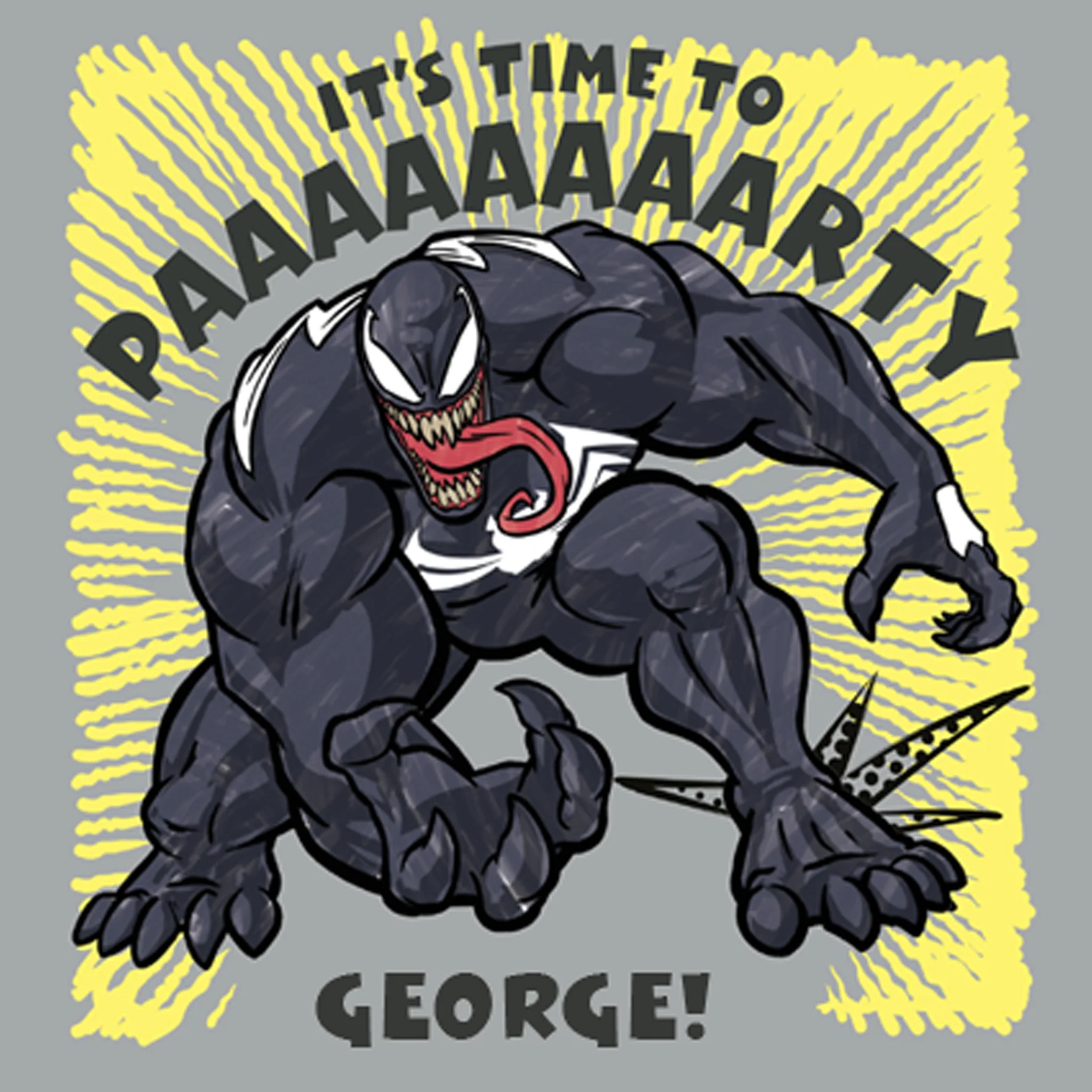 Personalised Marvel Venom Time To Party Birthday Card