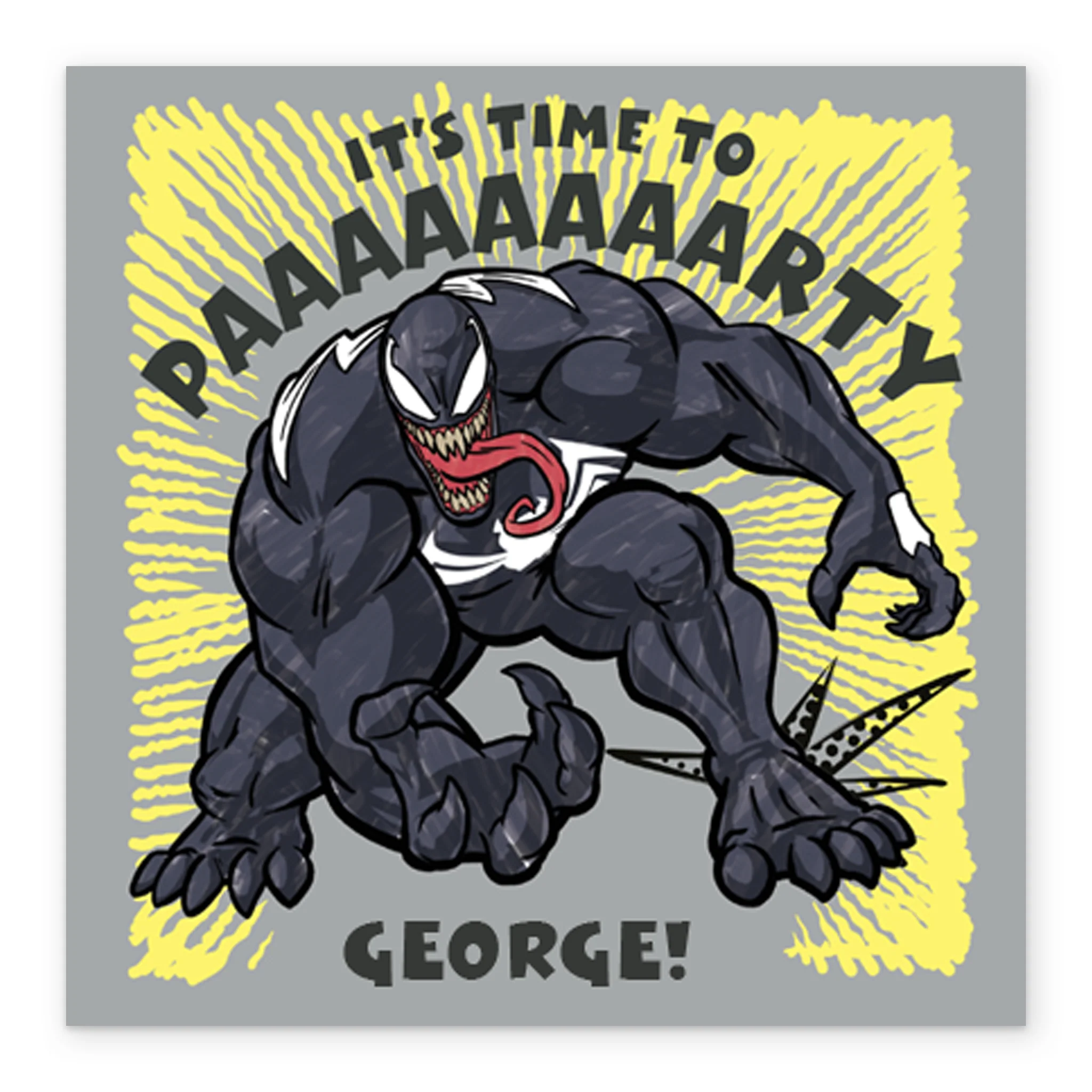 Personalised Marvel Venom Time To Party Birthday Card - Image 2