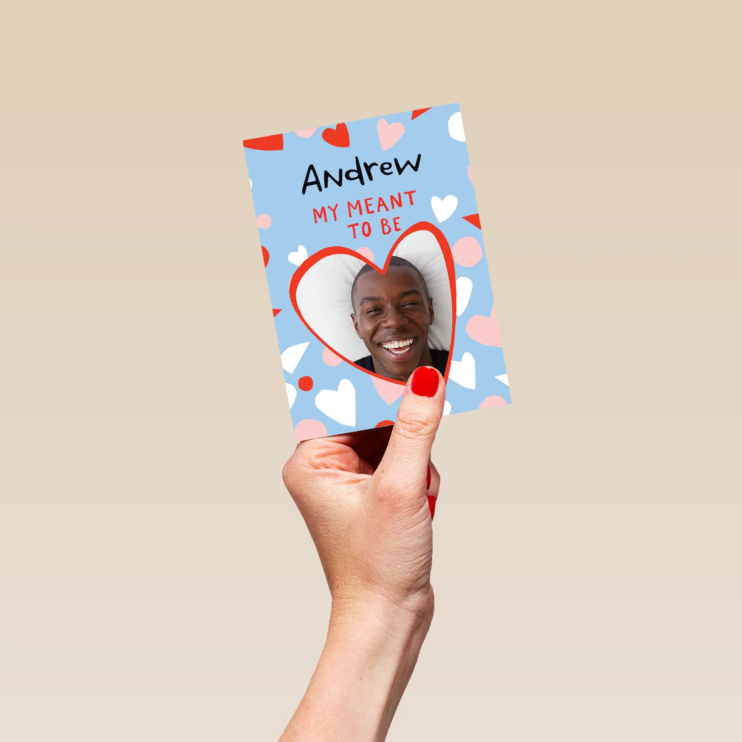 Personalised Meant To Be Valentine's Day Photo Upload Card for Him - Image 4