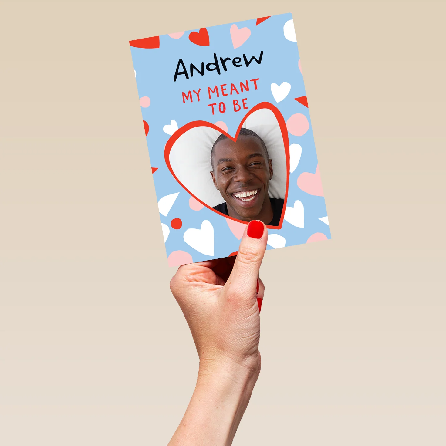 Personalised Meant To Be Valentine's Day Photo Upload Card for Him - Image 5