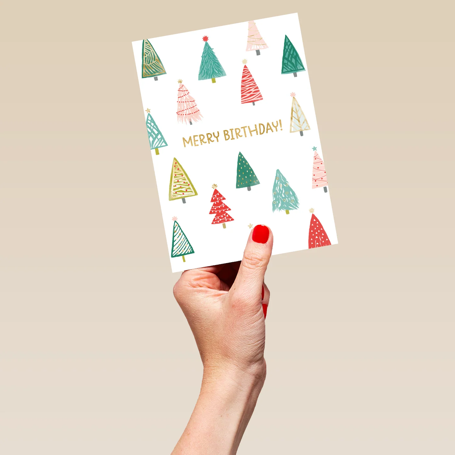 Personalised Merry Birthday Celebrations With Trees Birthday Card - Image 5