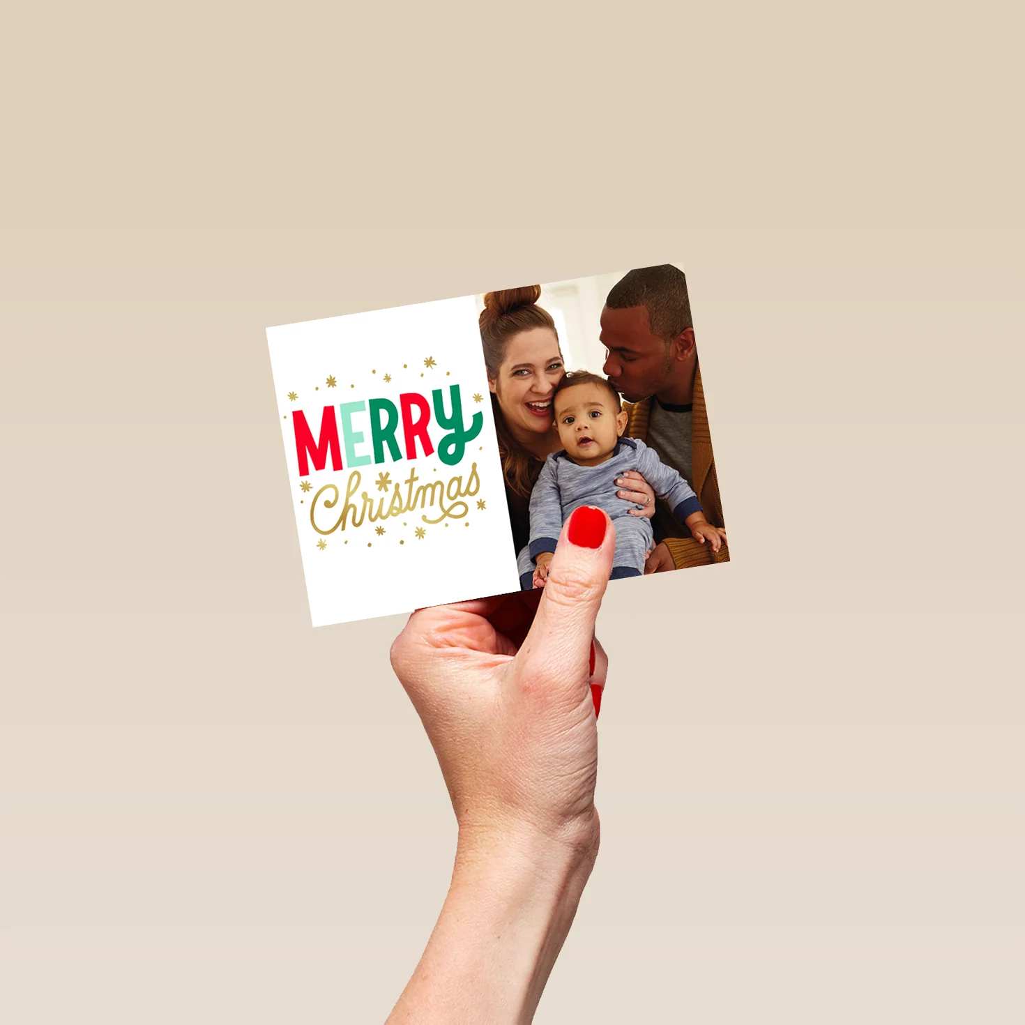 Personalised Merry Christmas Photo Christmas Card - Image 4