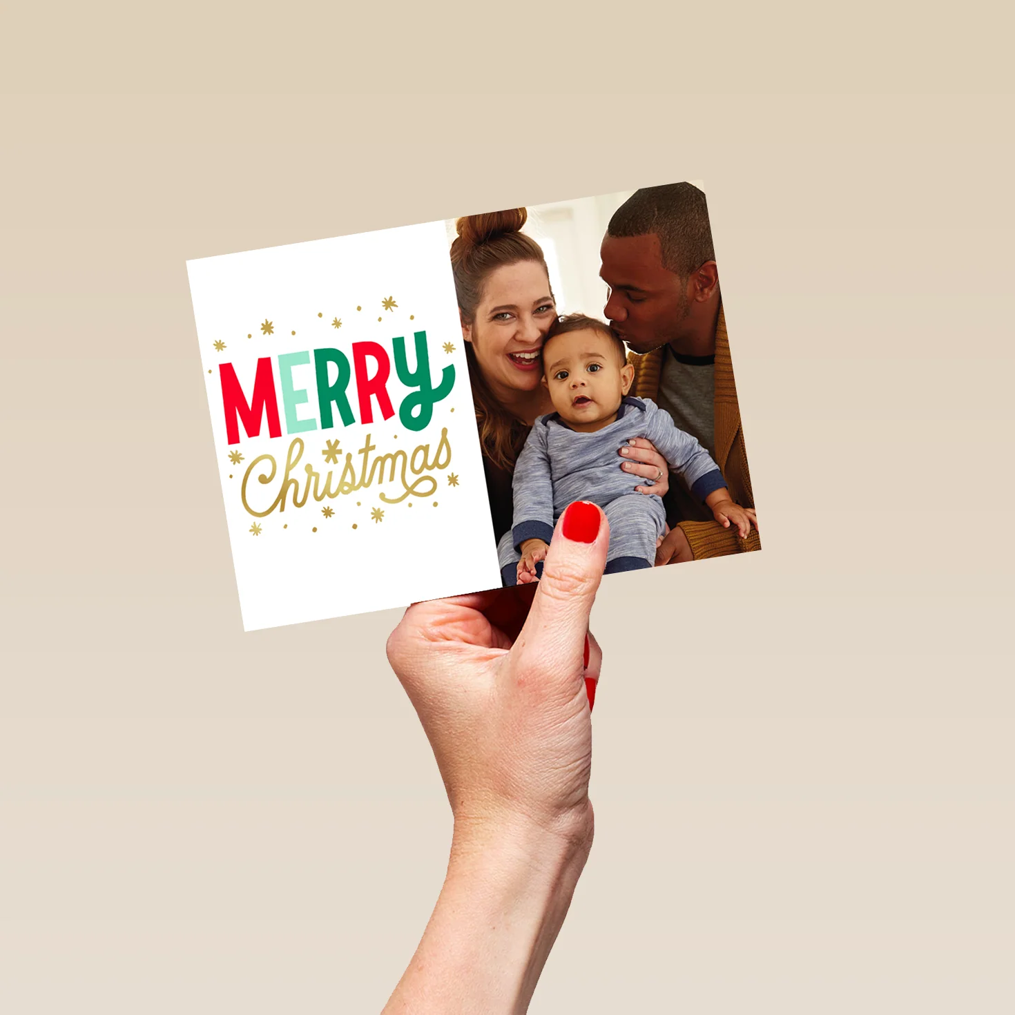 Personalised Merry Christmas Photo Christmas Card - Image 5