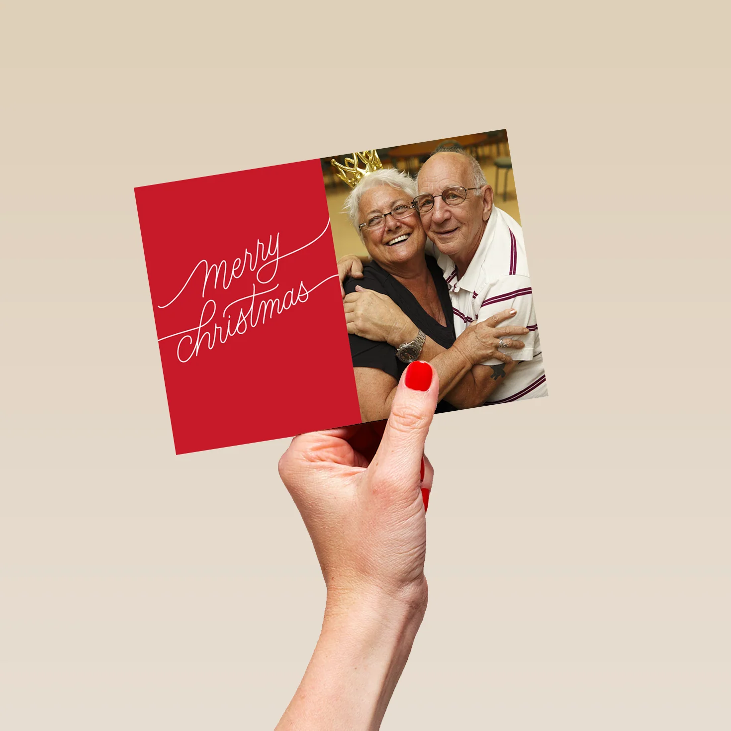 Personalised Merry Christmas Red Photo Christmas Card - Image 5