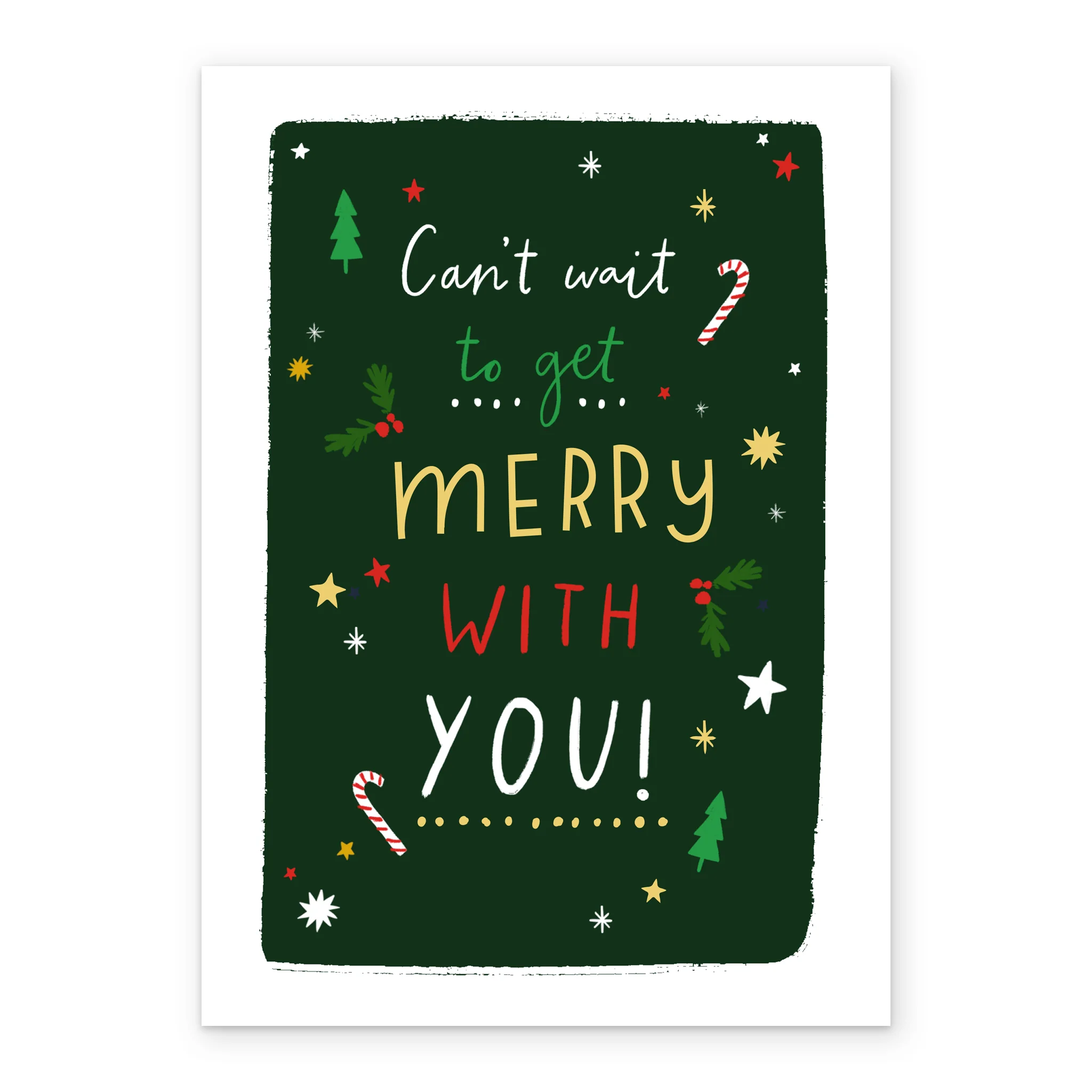 Personalised 'Merry with you!' Text Christmas Card - Image 2