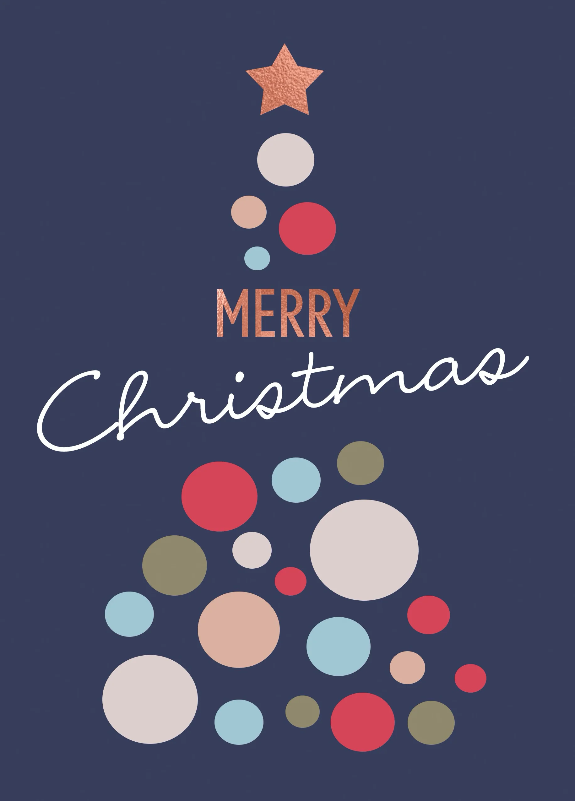 Personalised Merry Xmas Christmas Tree Card