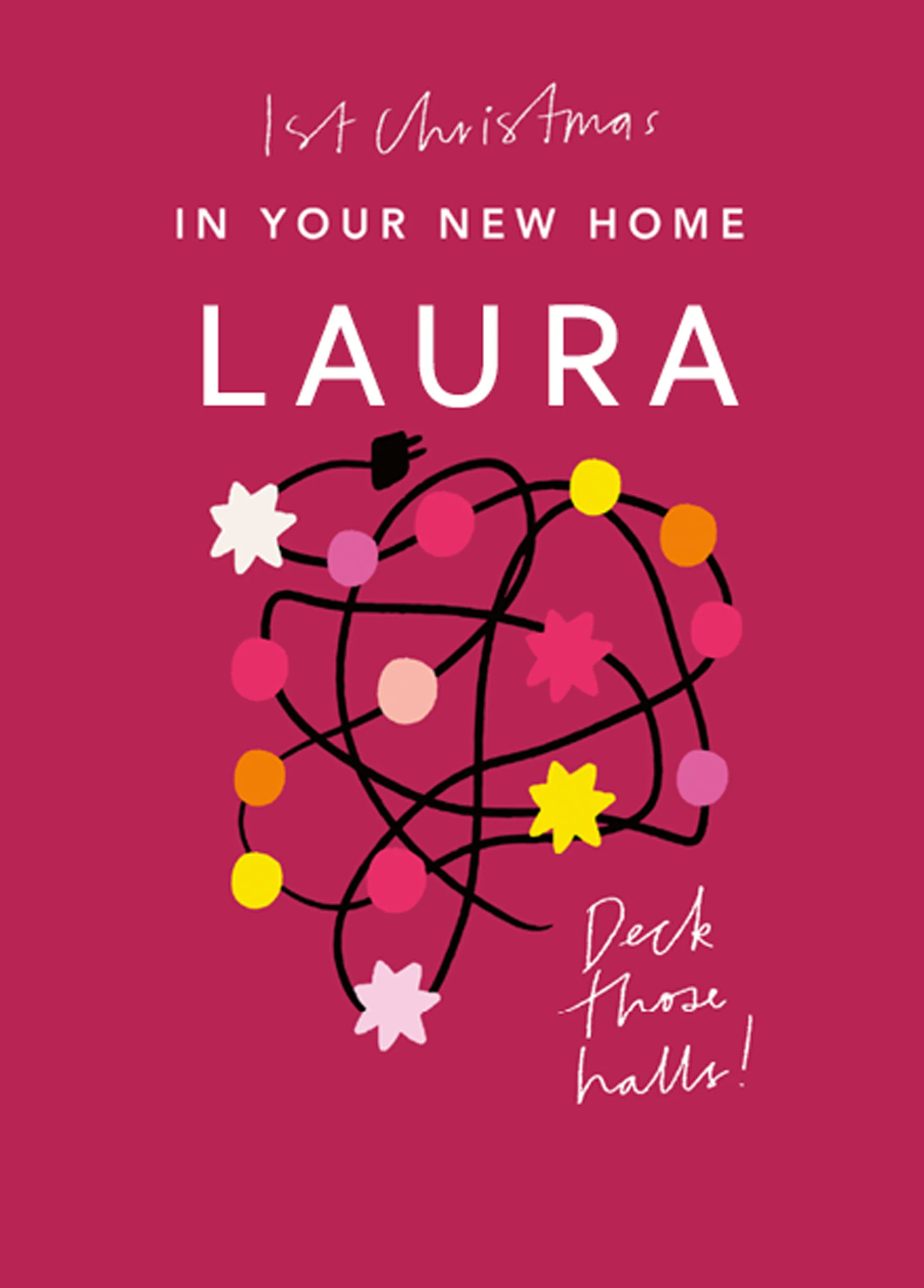 Personalised Modern 1st Christmas New Home Editable Card