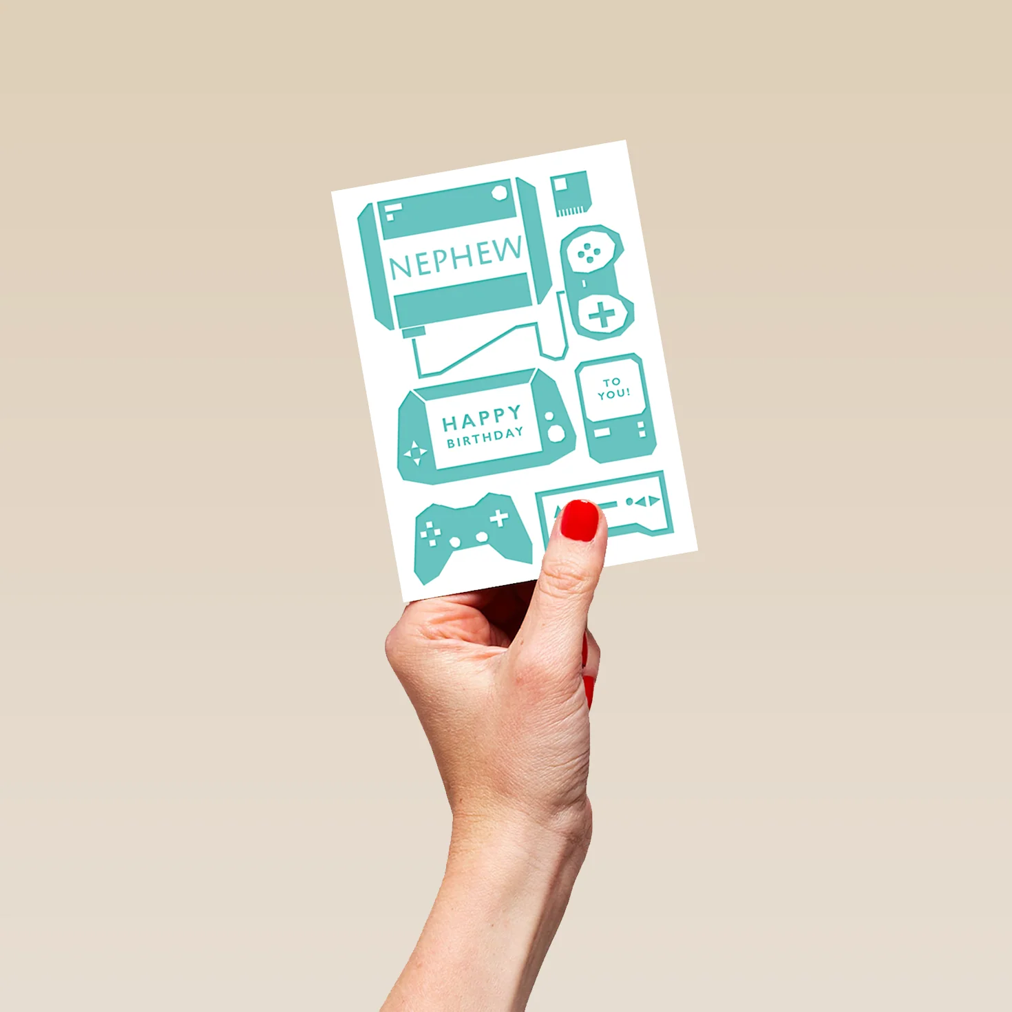 Personalised Modern Birthday Editable Games Console Card For Nephew - Image 4