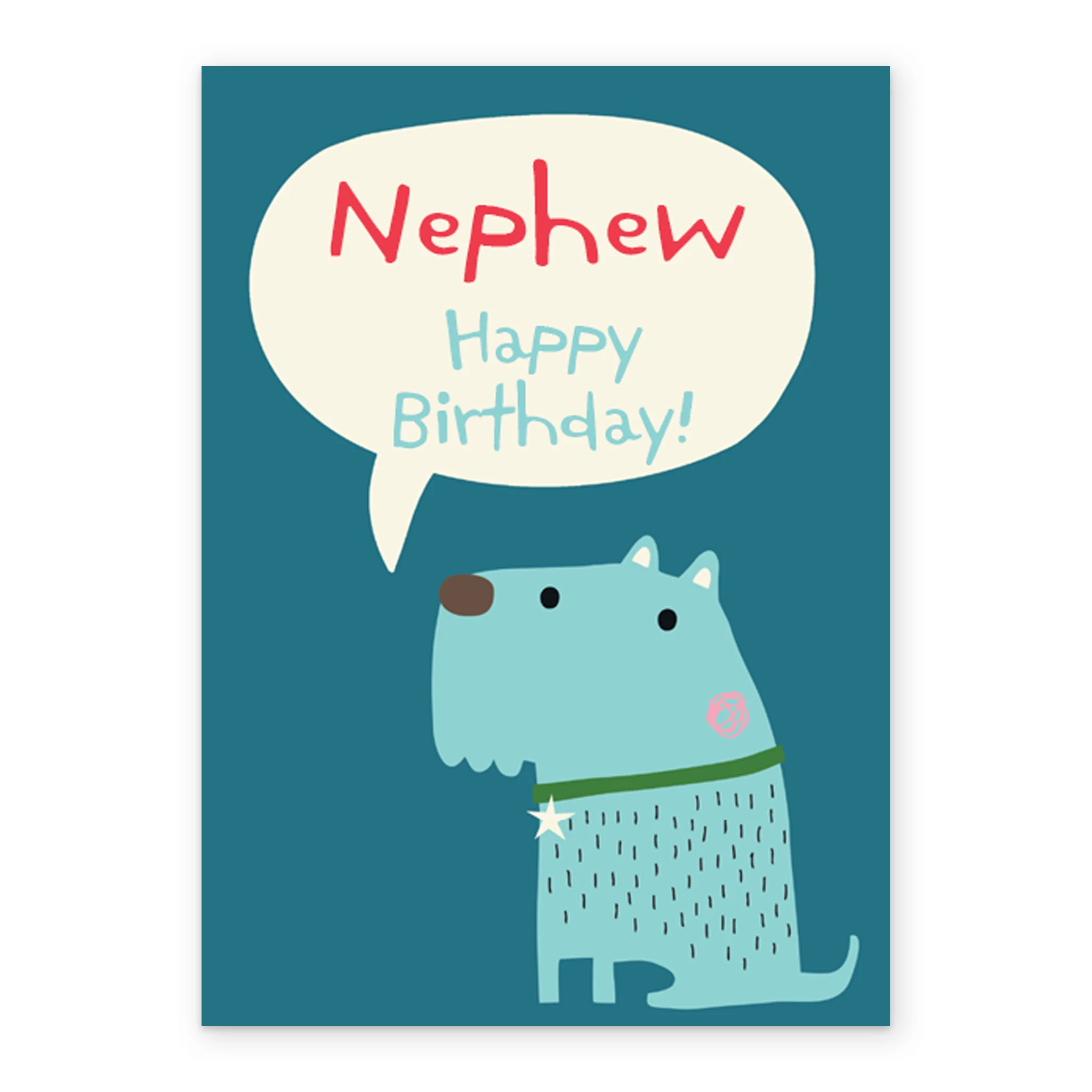 Personalised Modern Birthday Editable Quirky Dog Card For Nephew - Image 2