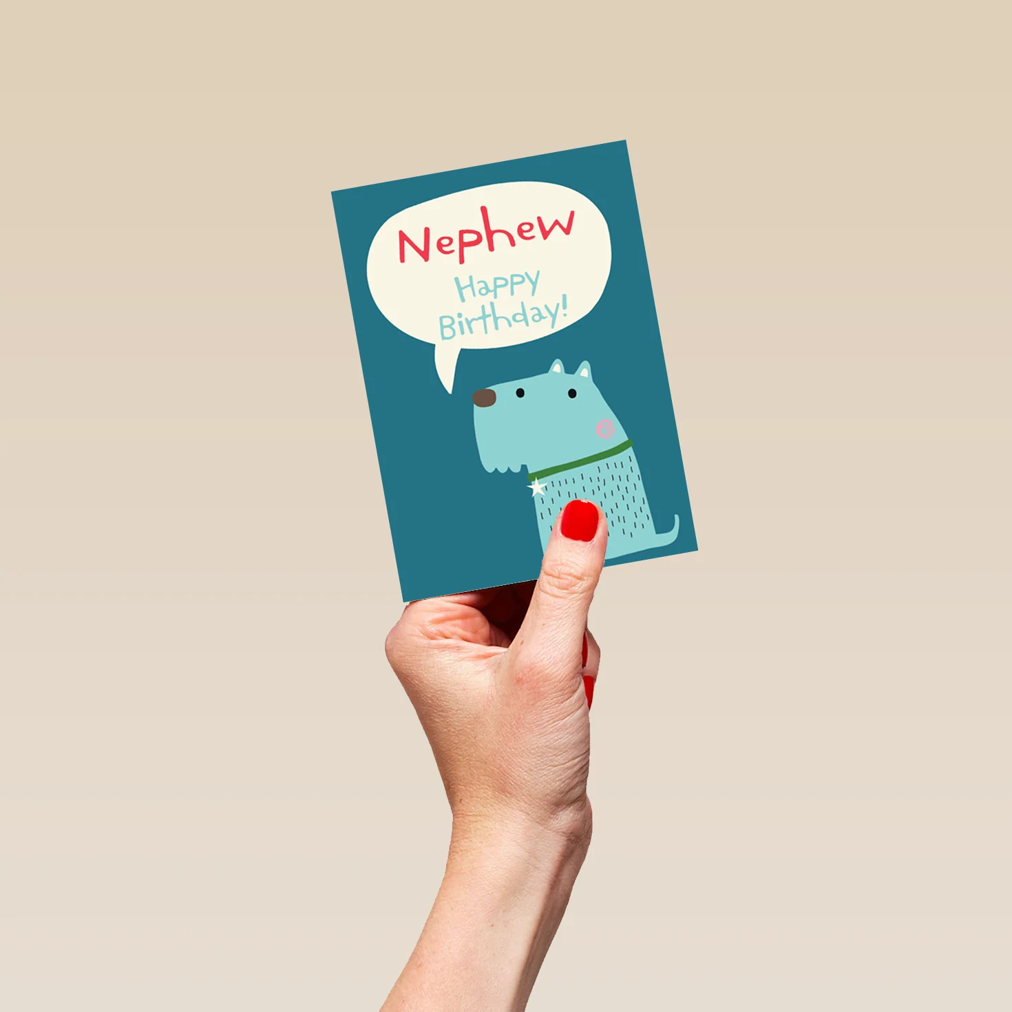 Personalised Modern Birthday Editable Quirky Dog Card For Nephew - Image 4