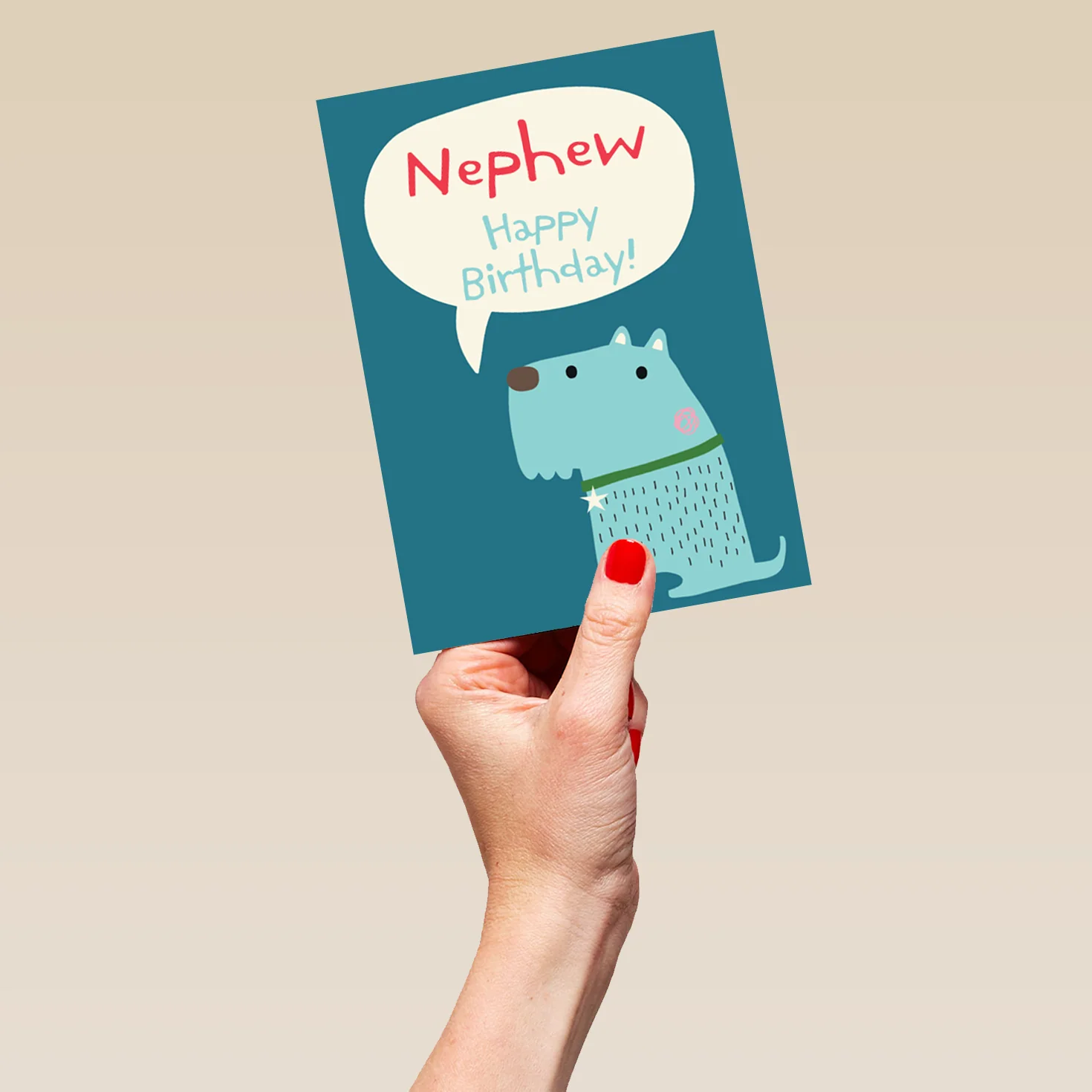 Personalised Modern Birthday Editable Quirky Dog Card For Nephew - Image 5