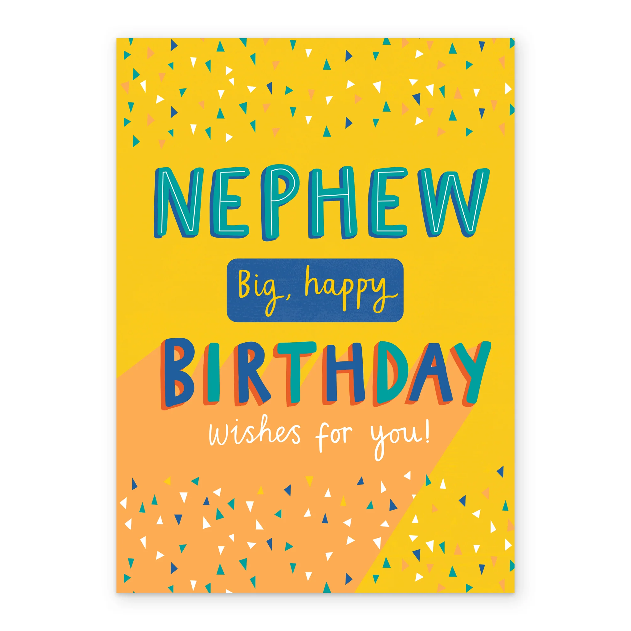 Personalised Modern Birthday Nephew Text Big Wishes Card - Image 2