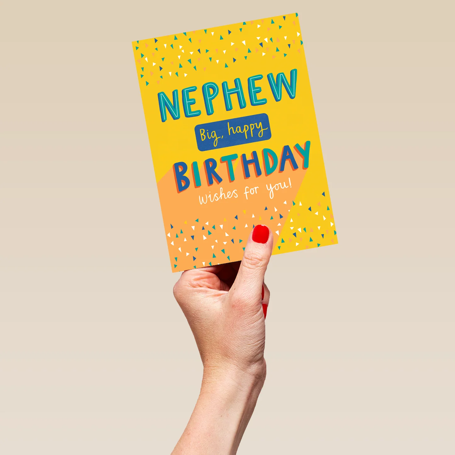 Personalised Modern Birthday Nephew Text Big Wishes Card - Image 5