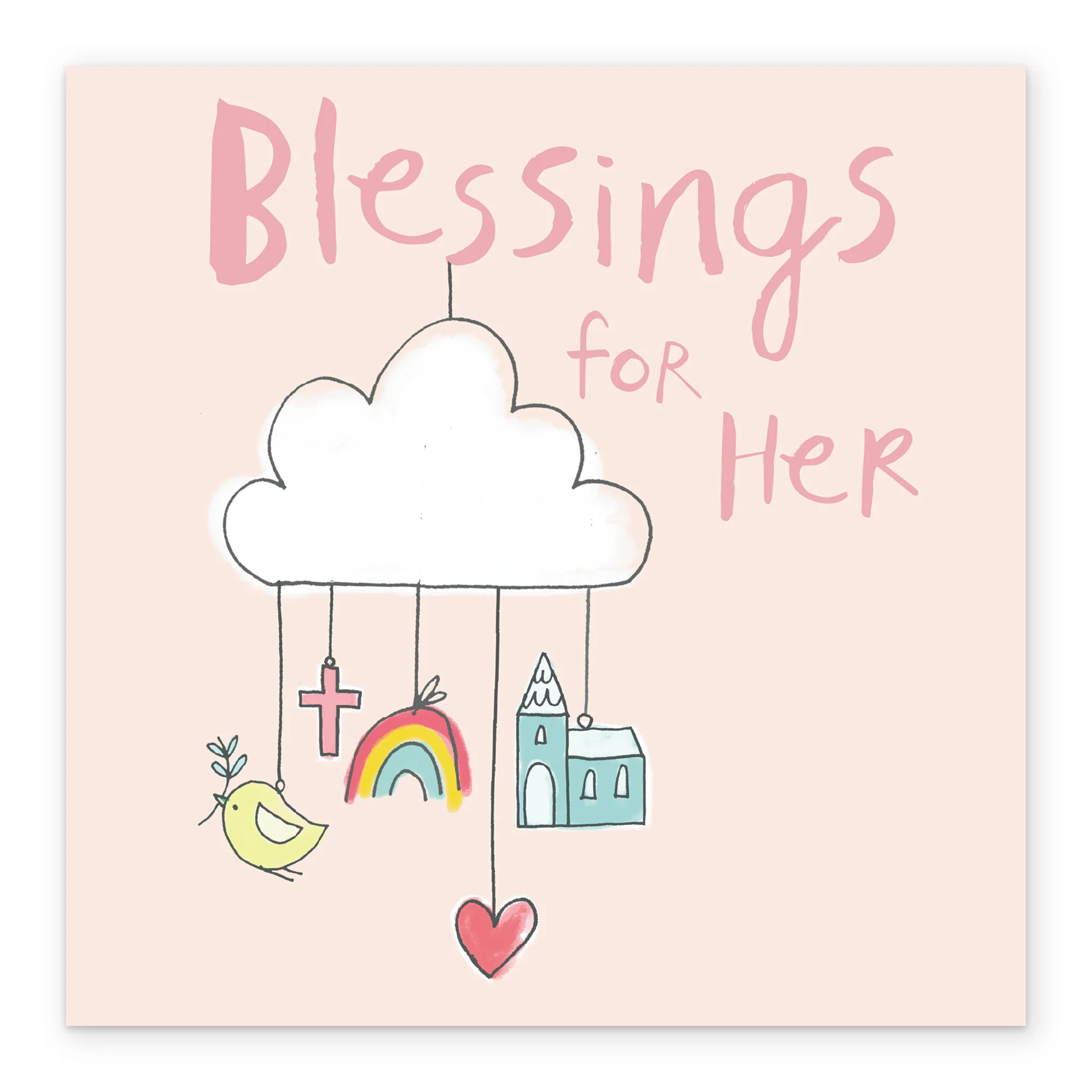 Personalised Modern Blessings For Her Baptism Card - Image 2