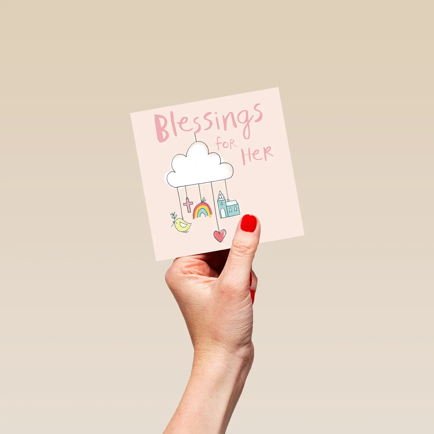 Personalised Modern Blessings For Her Baptism Card - Image 4