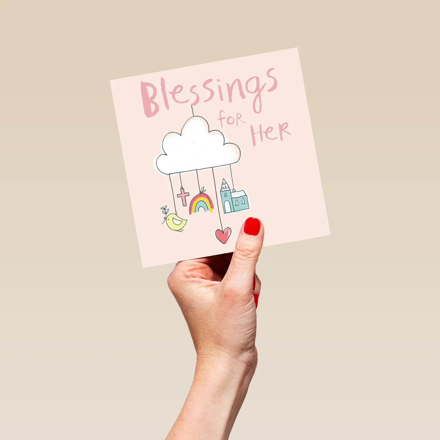 Personalised Modern Blessings For Her Baptism Card - Image 5